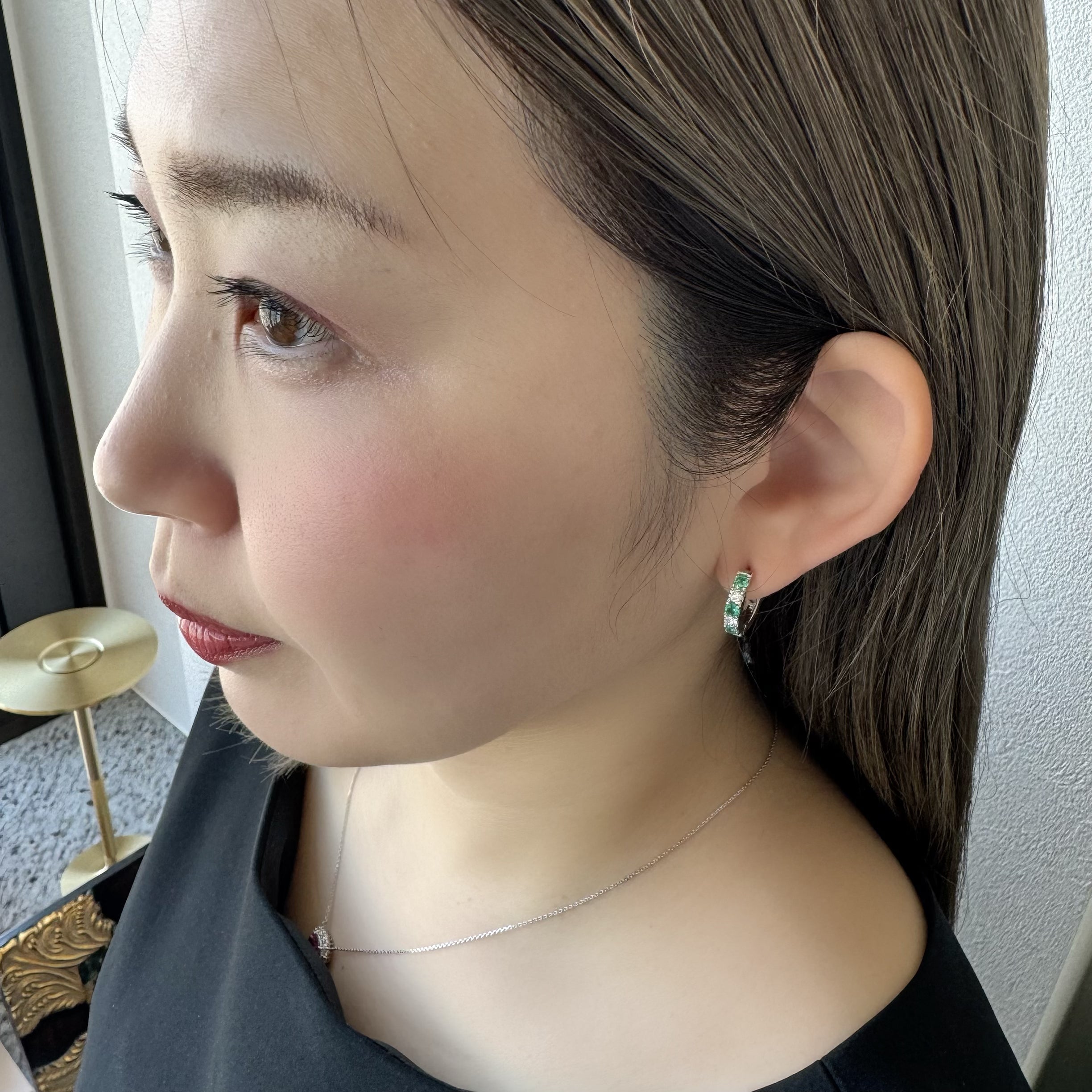 329-綺麗エメラルドフープピアス②EM0.5ct前後×2 PT/K18YG｜AYAKO SAKURAI（櫻井 彩子（サクライ アヤコ））公式通販サイト