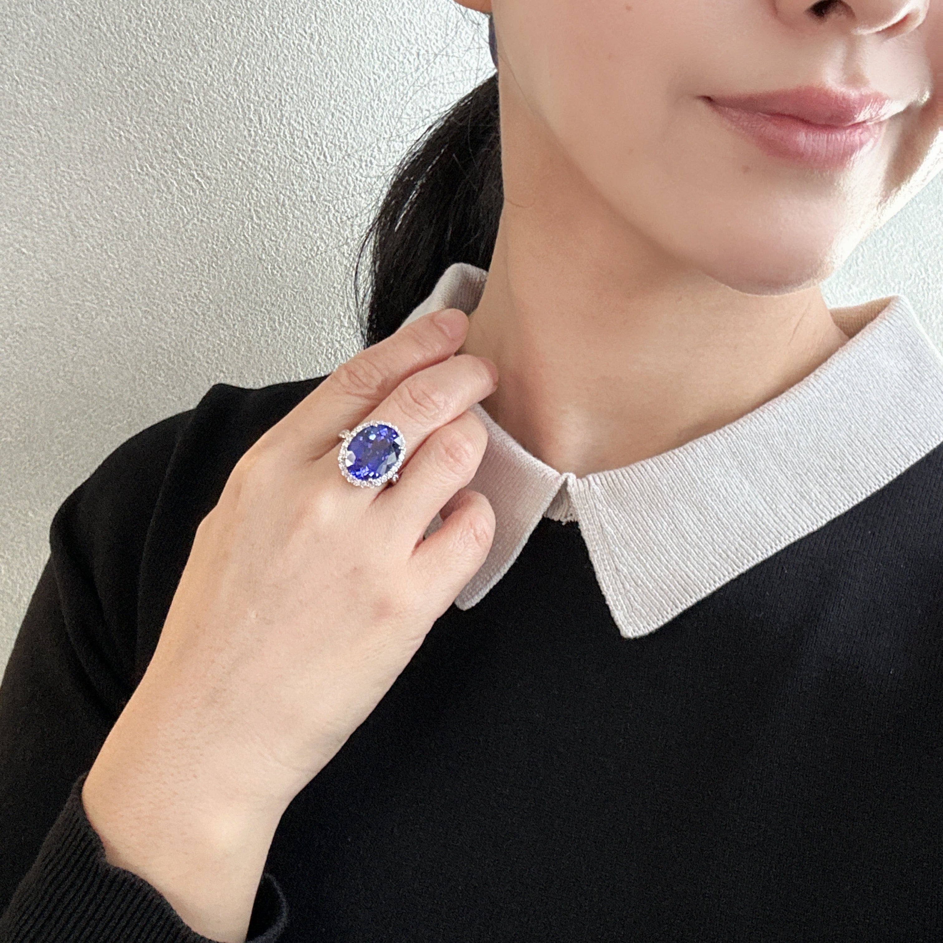 ［一点物/ローラ］リング タンザナイト 11.5ct OV PT