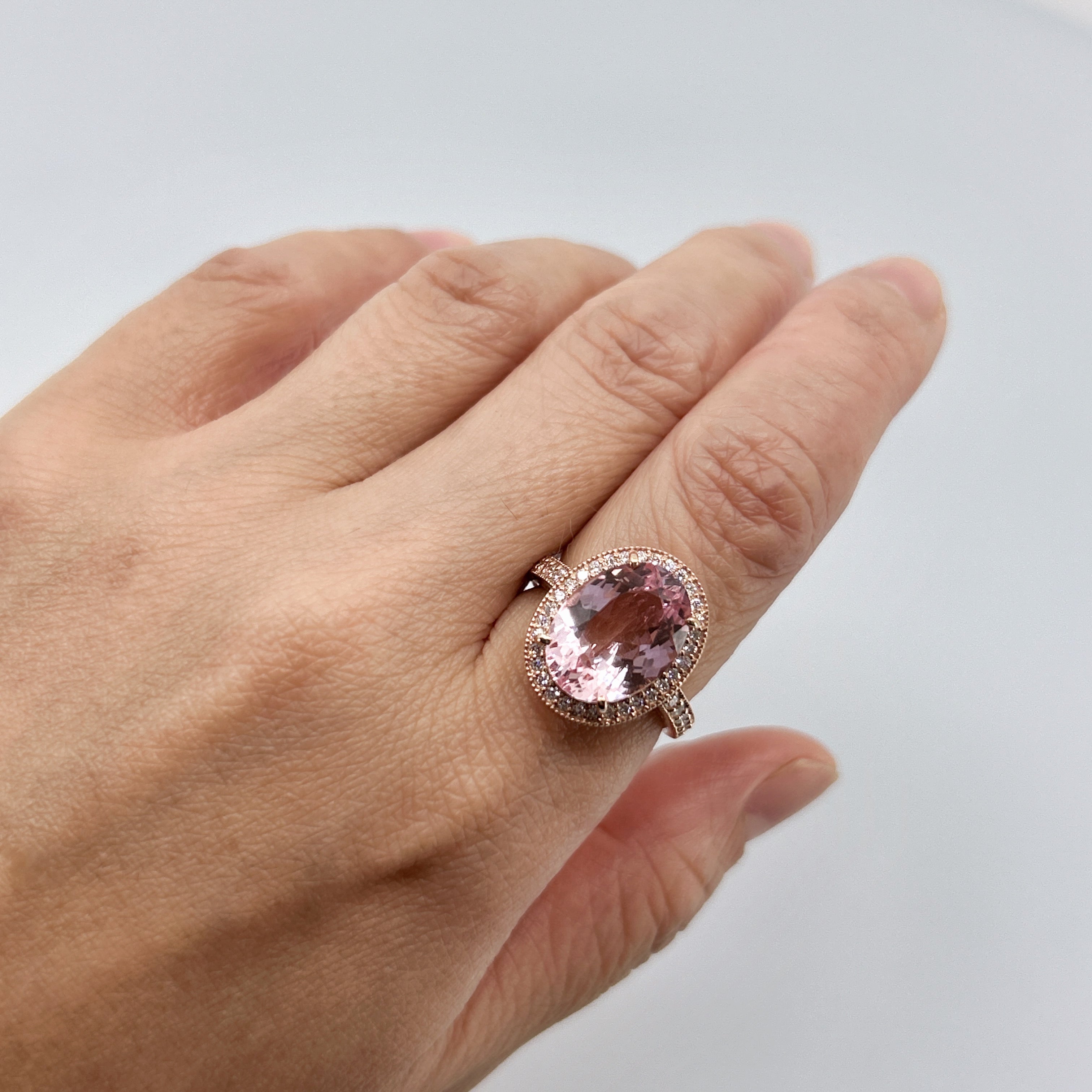 ［一点物/ローラ］リング モルガナイト 5ct OV K18PG