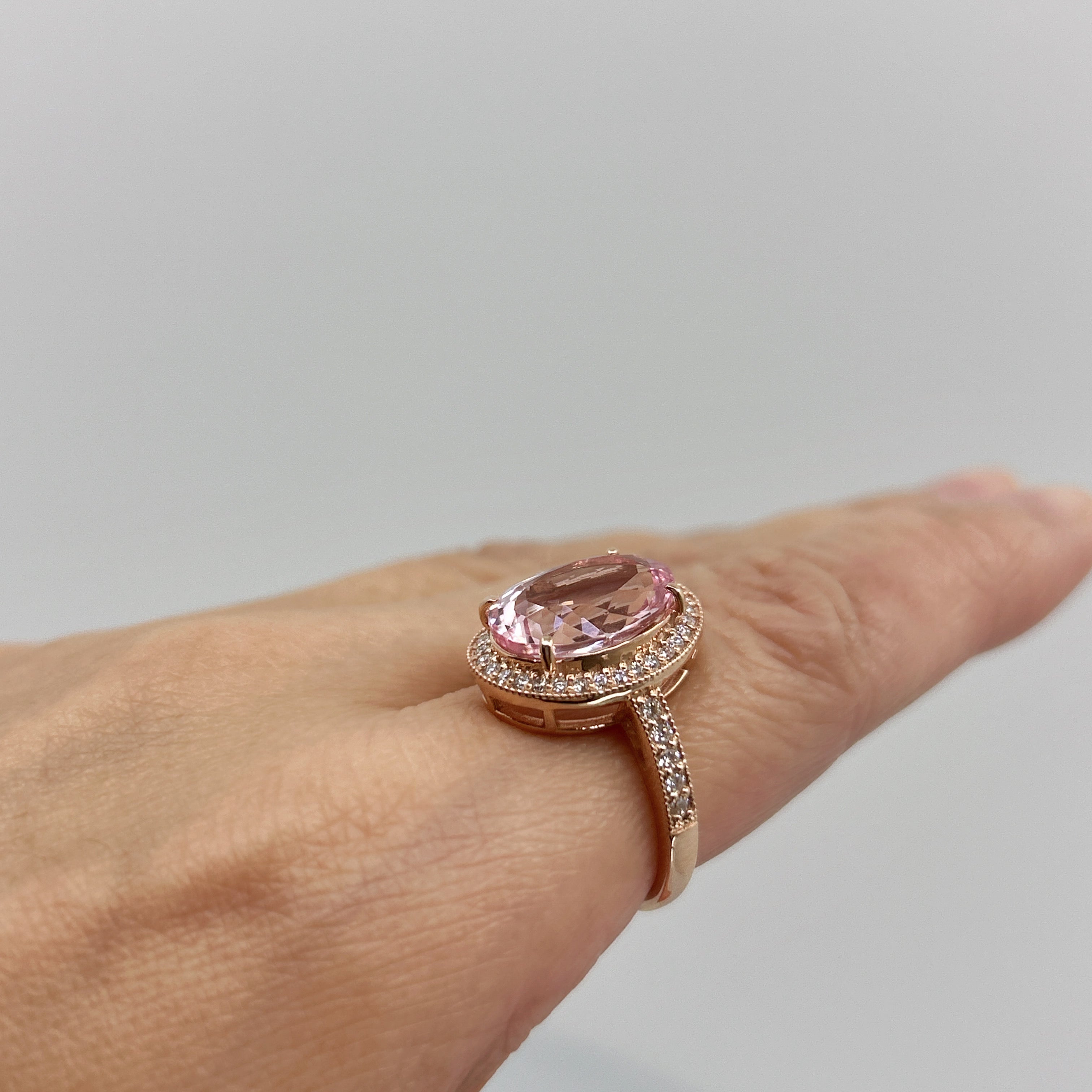 ［一点物/ローラ］リング モルガナイト 5ct OV K18PG