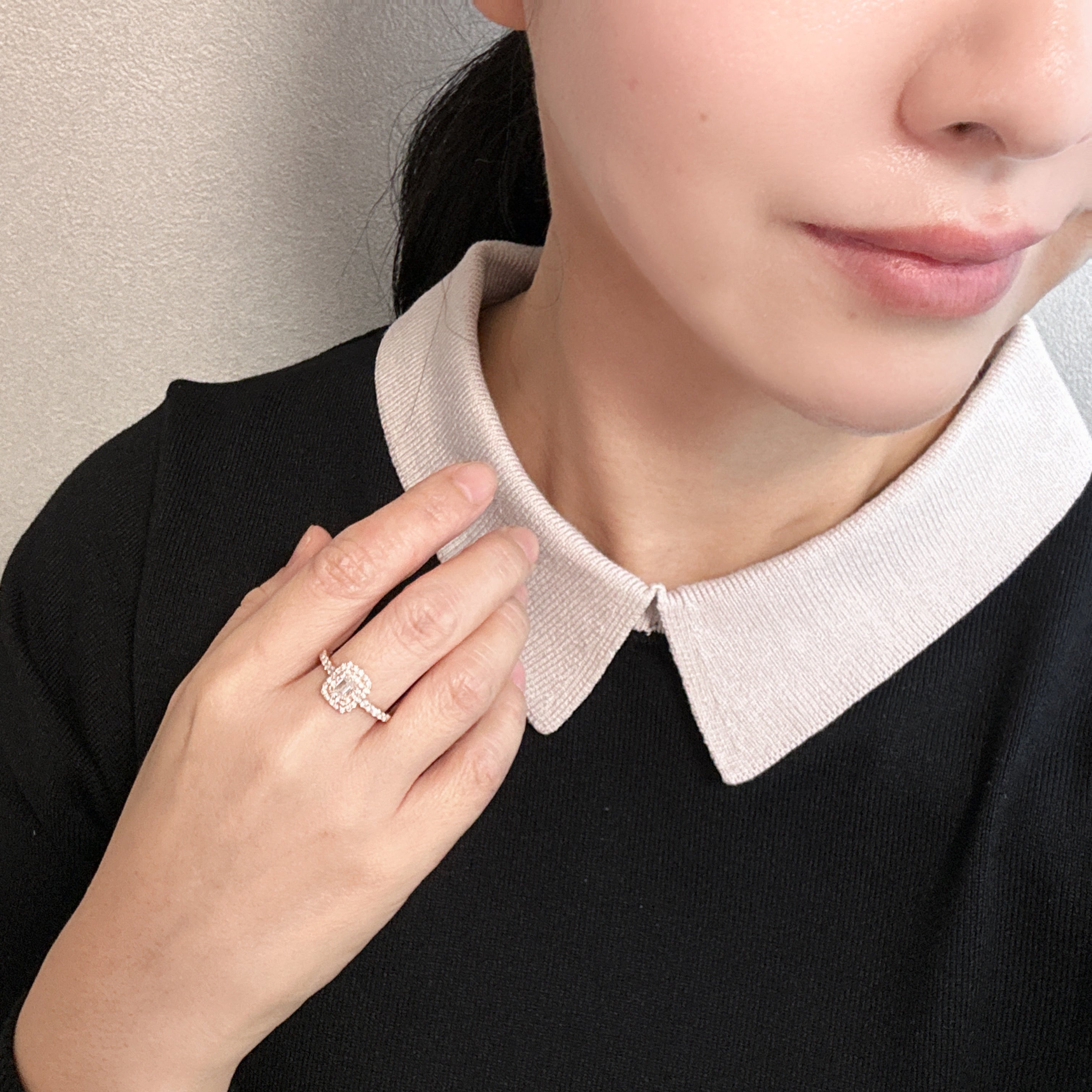 ［一点物/アドラーブル］リング ダイヤ 0.3ct SQ PT K18PG