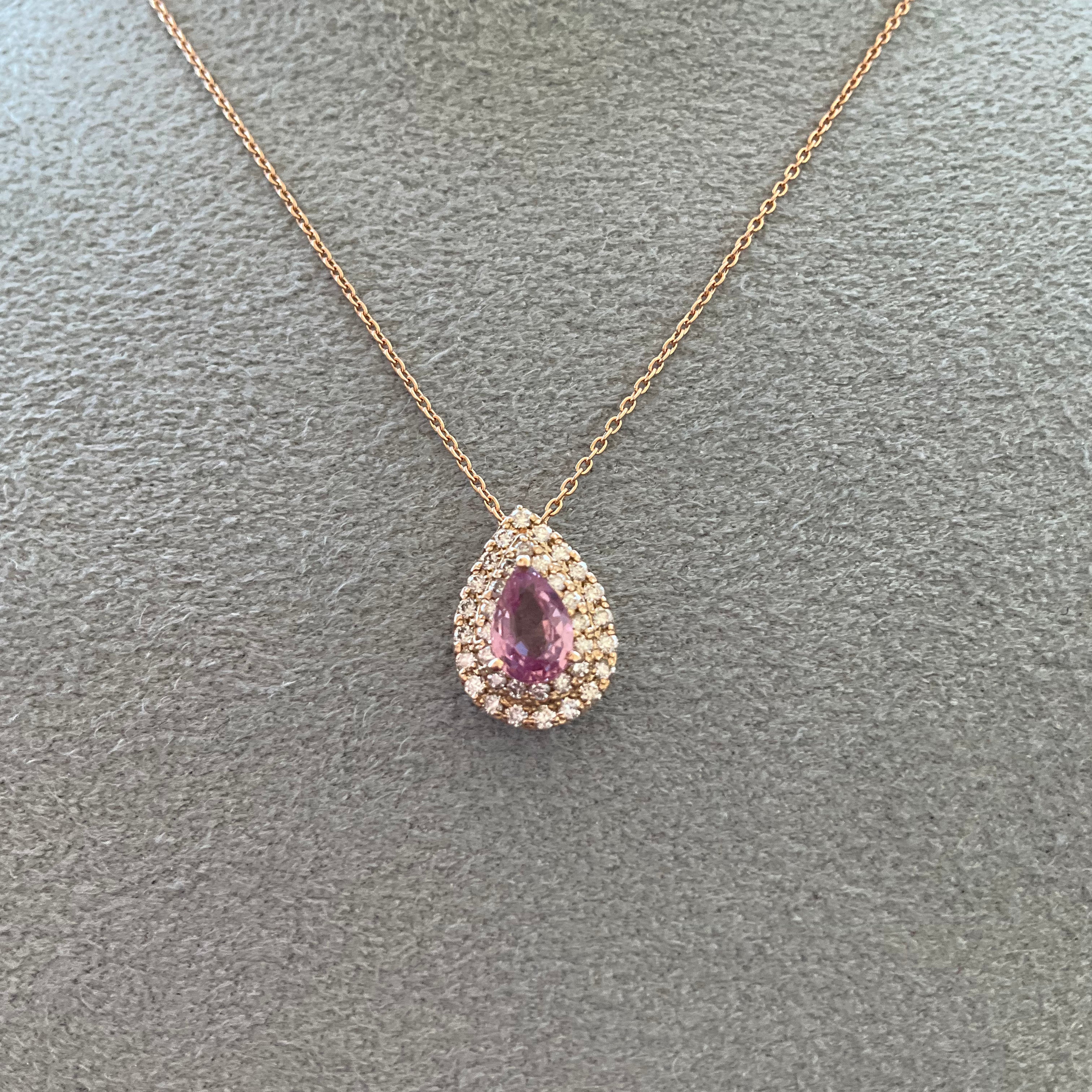 524-超キレイな色 パパラチア 0.4ct前後 PS PT/K18PG ネックレス〜DGL｜AYAKO SAKURAI（櫻井 彩子（サクライ アヤコ））公式通販サイト