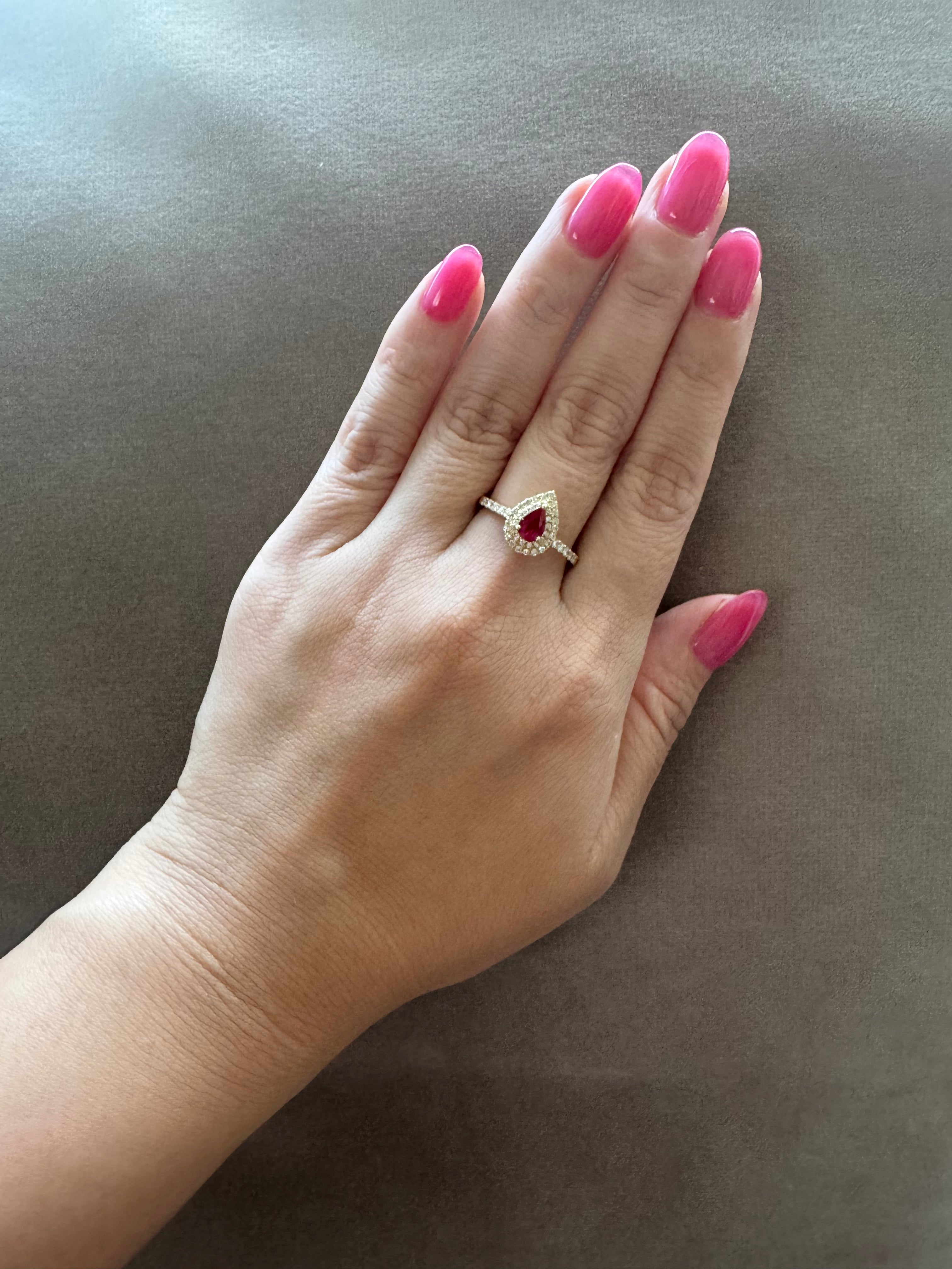 ［一点物］リング ピジョンブラッドルビー 0.4ct PS K18YG