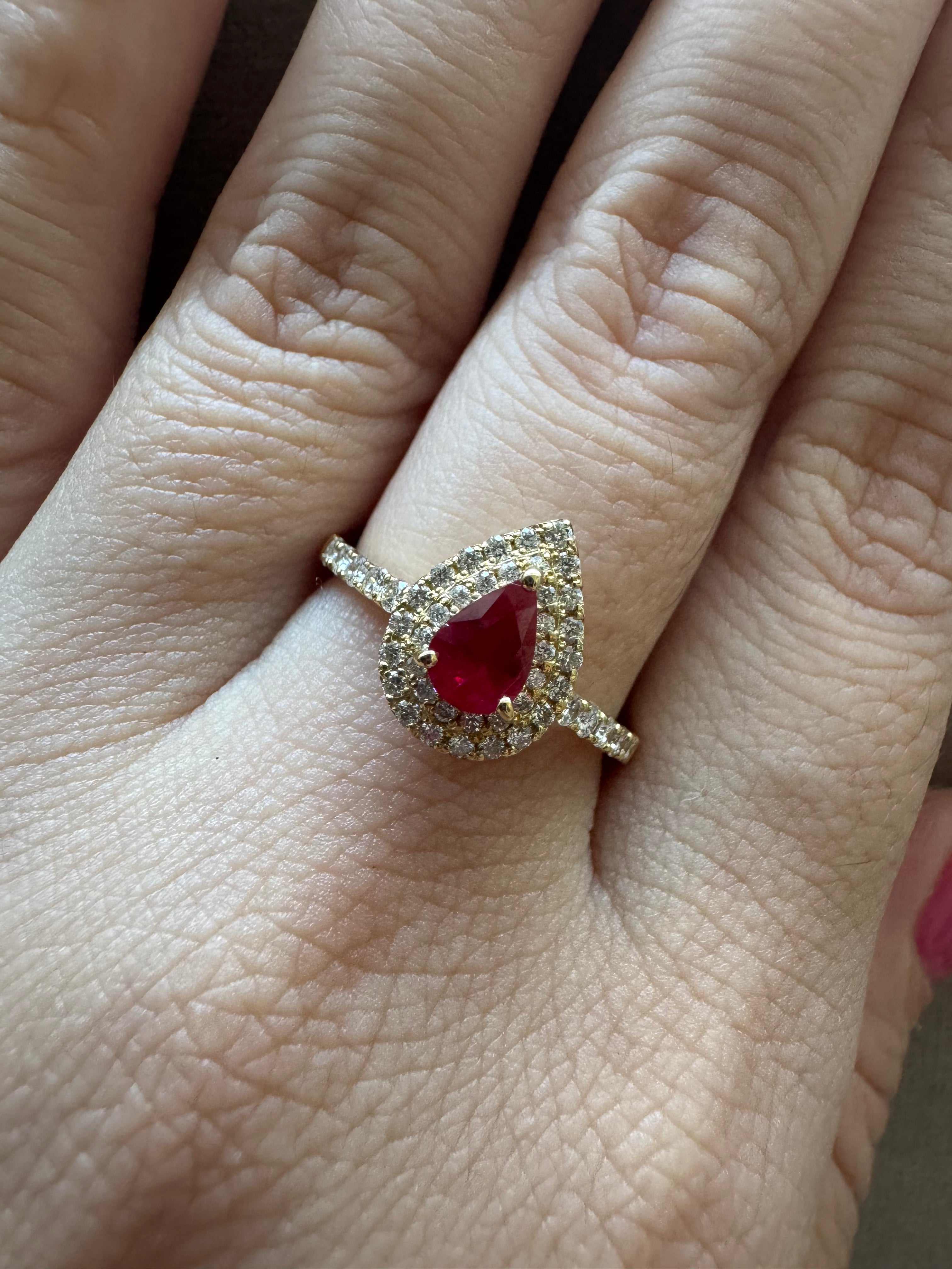 ［一点物］リング ピジョンブラッドルビー 0.4ct PS K18YG