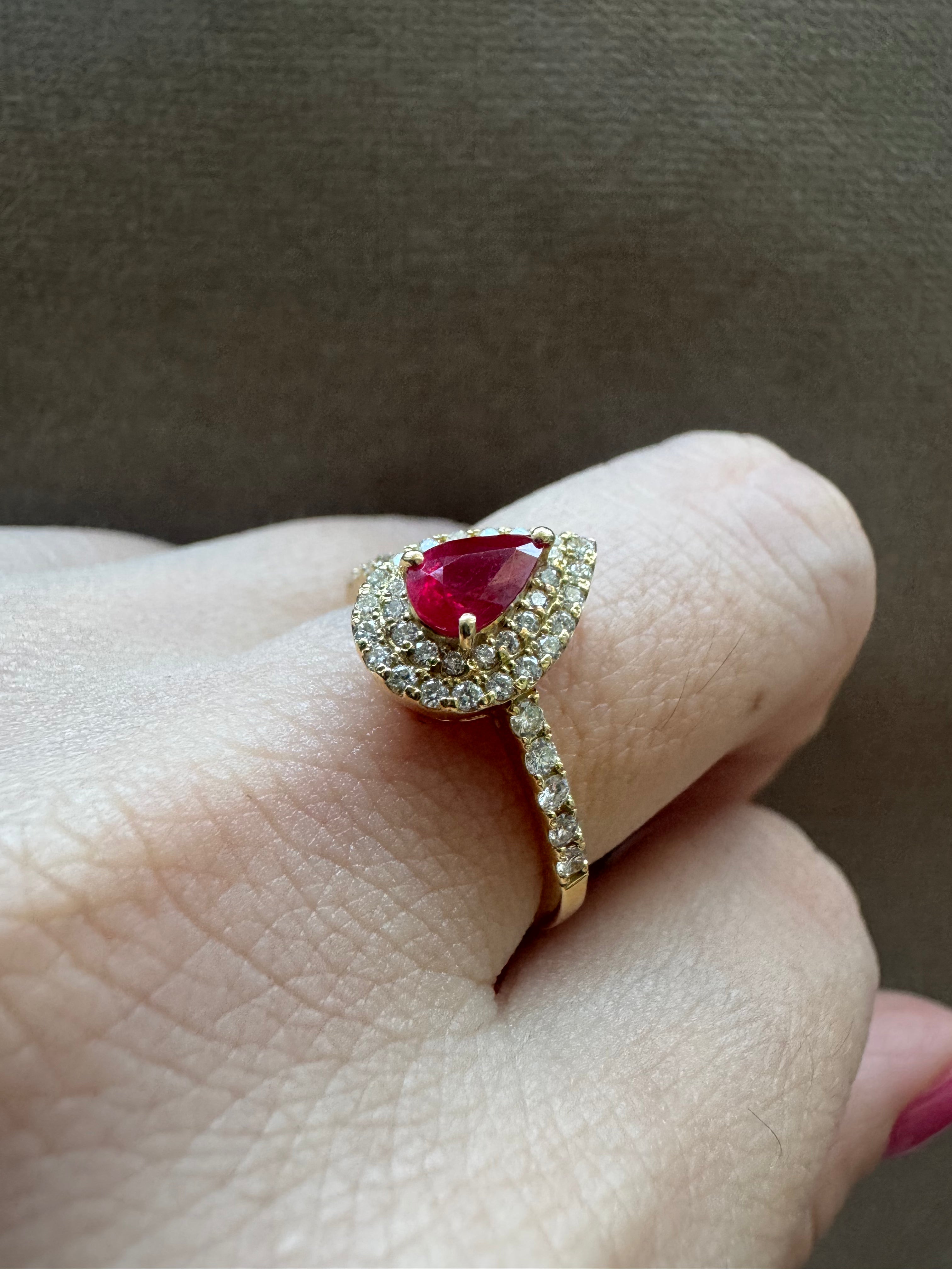 ［一点物］リング ピジョンブラッドルビー 0.4ct PS K18YG