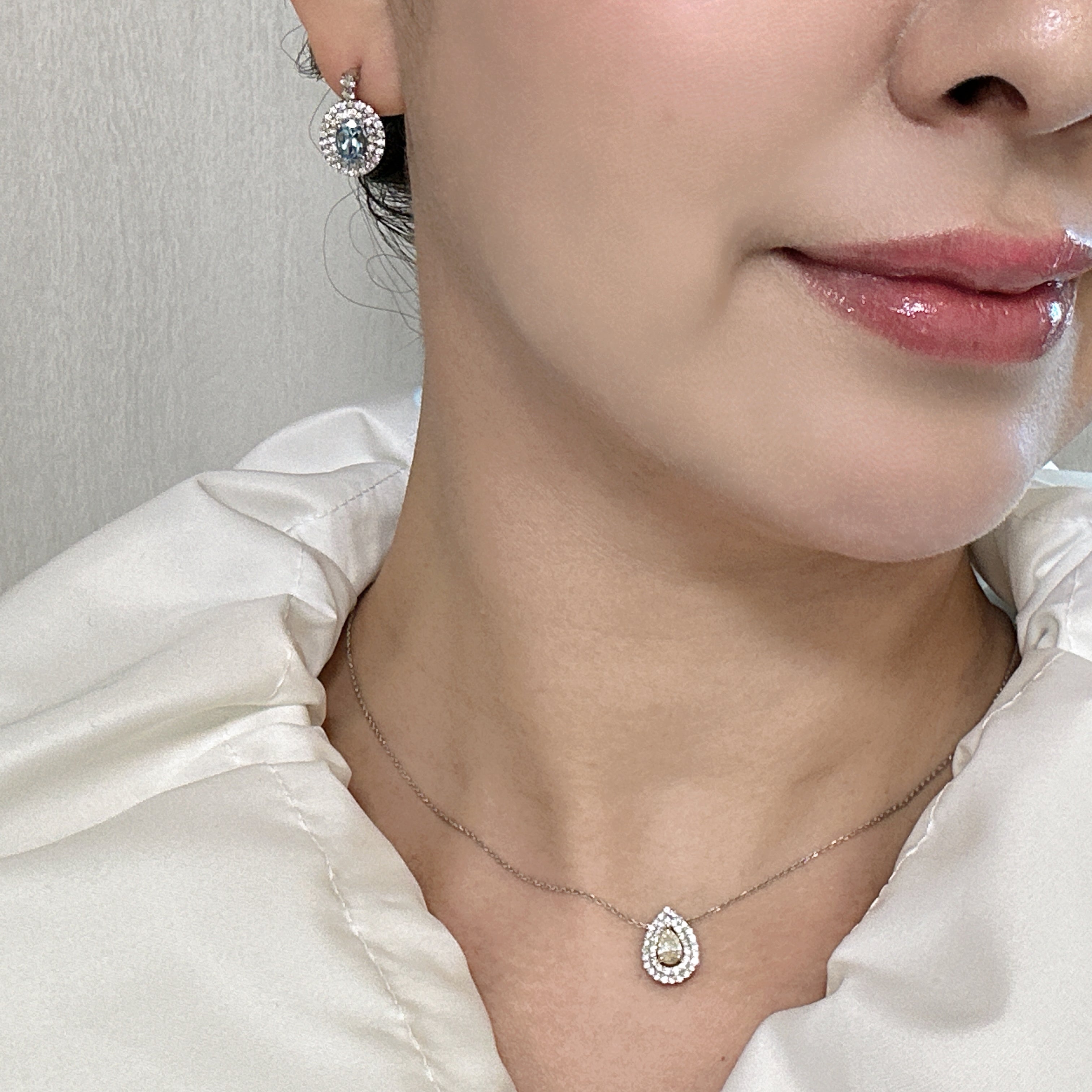 3［即納/一点物/シャリズム］ピアス アクアマリン 0.5ct前後×2 OV PT