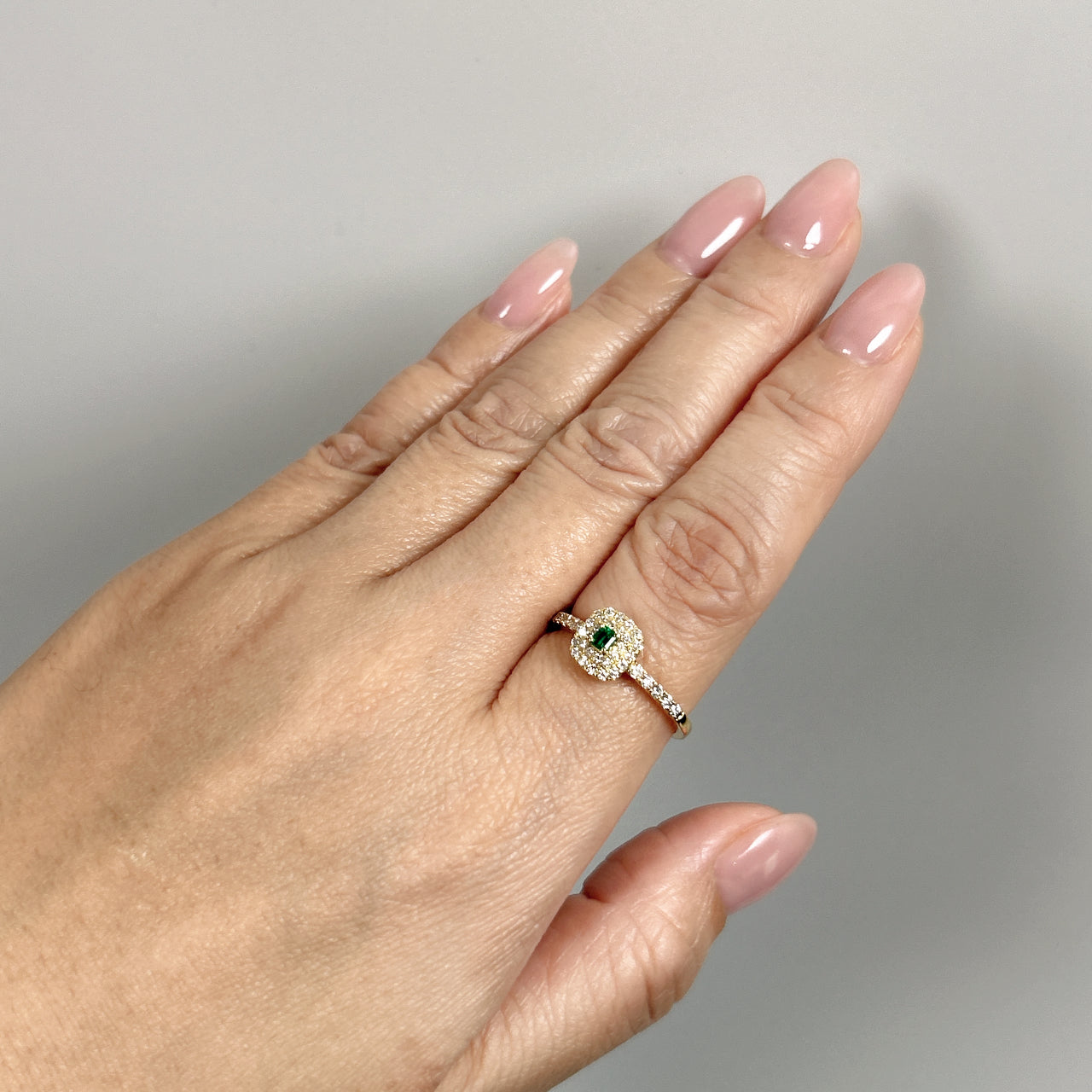 44［一点物］リング エメラルド 0.07ct SQ K18YG