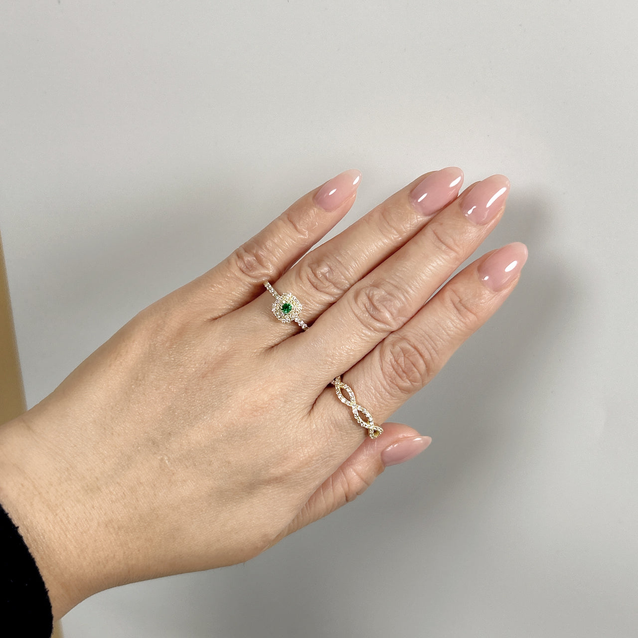 44［一点物］リング エメラルド 0.07ct SQ K18YG