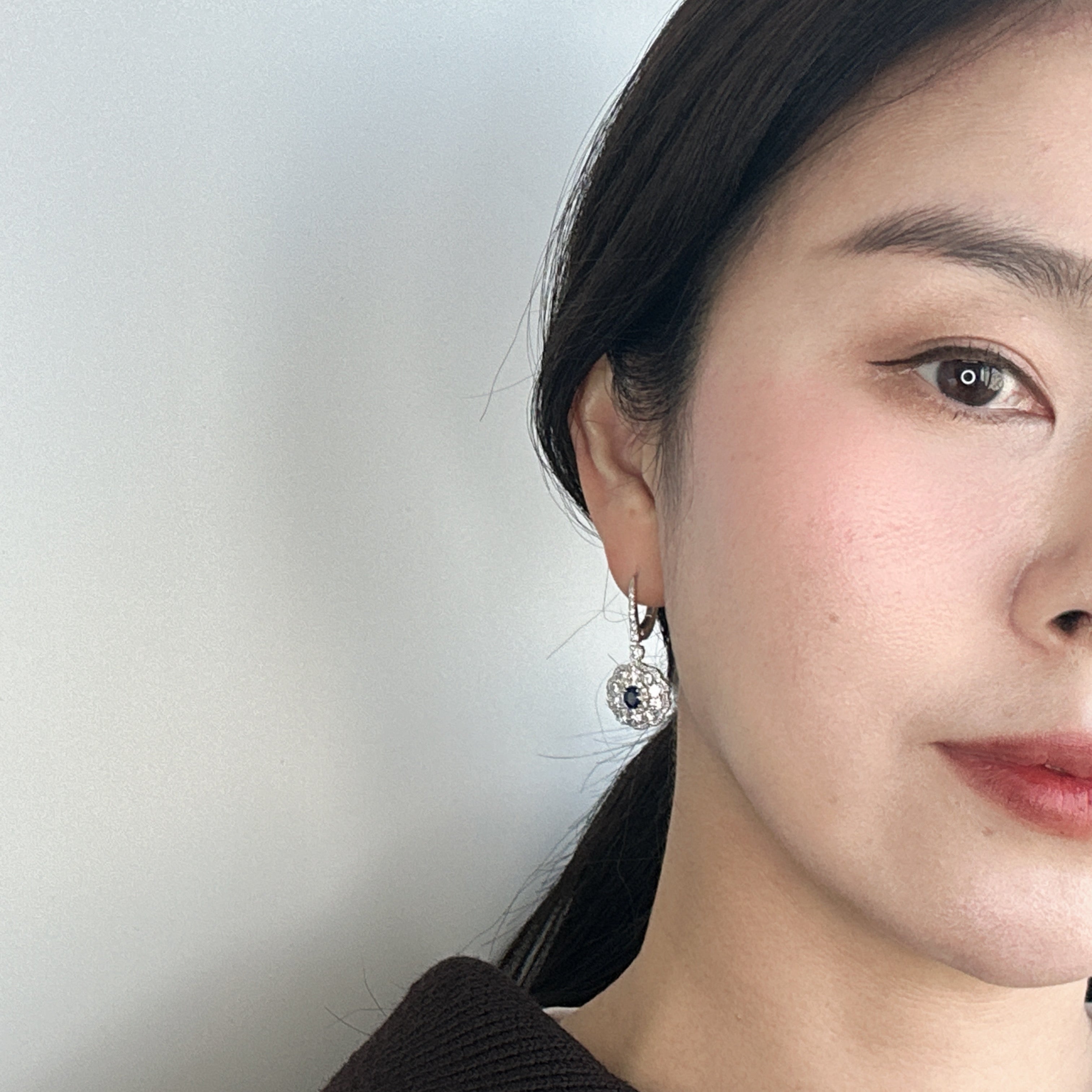 ［ダリアの羽］ピアス ブルーサファイア