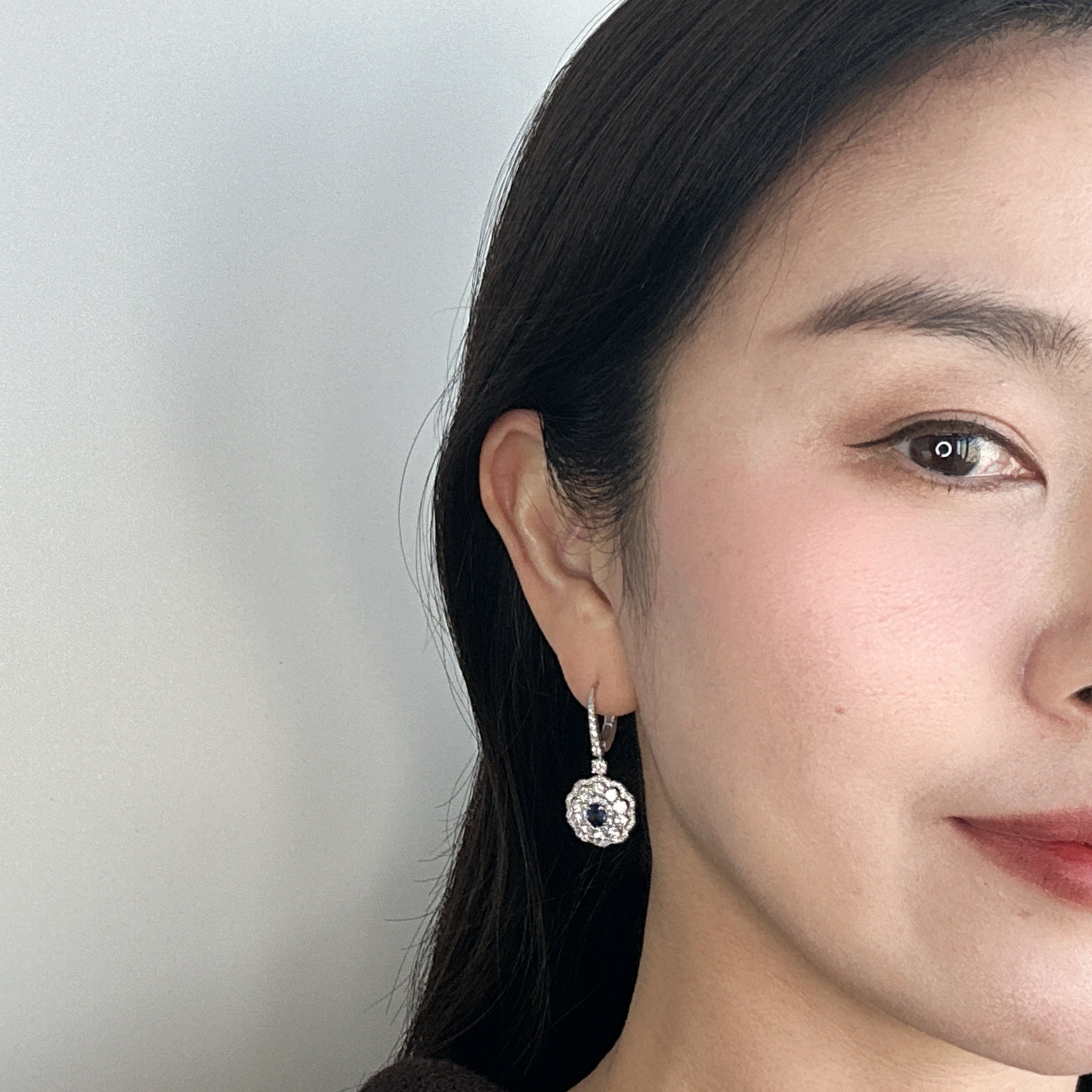 ［ダリアの羽］ピアス ブルーサファイア