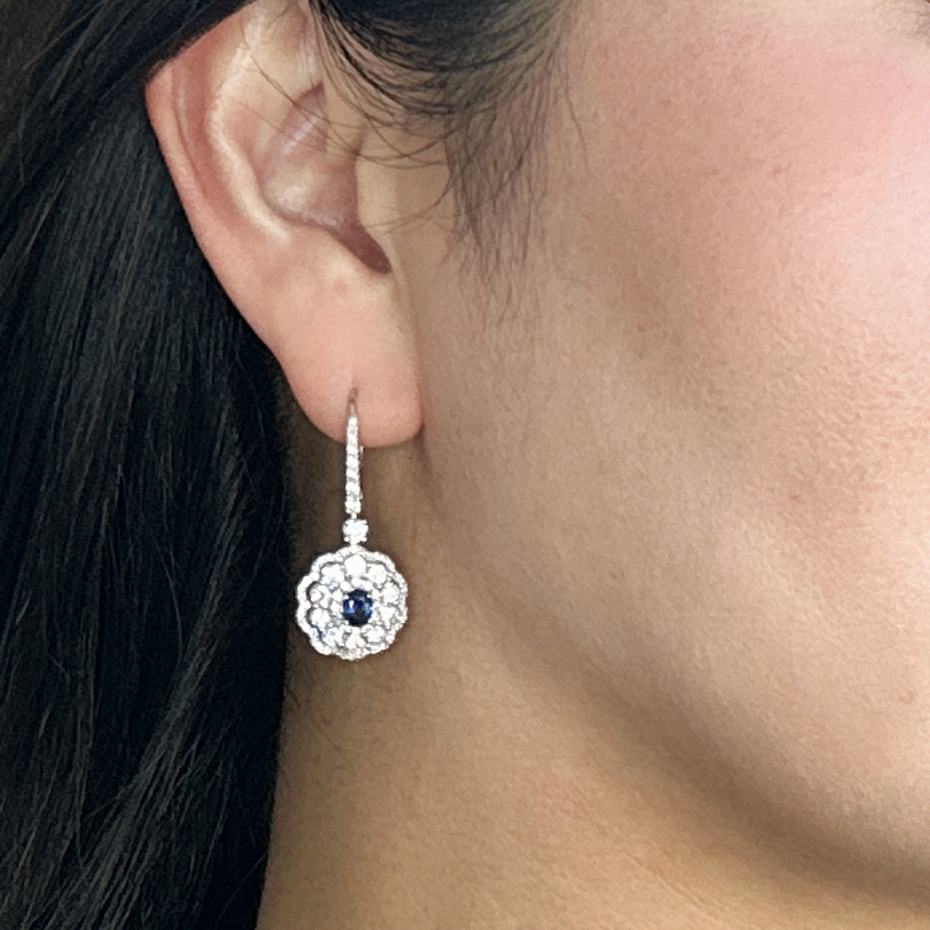 ［ダリアの羽］ピアス ブルーサファイア