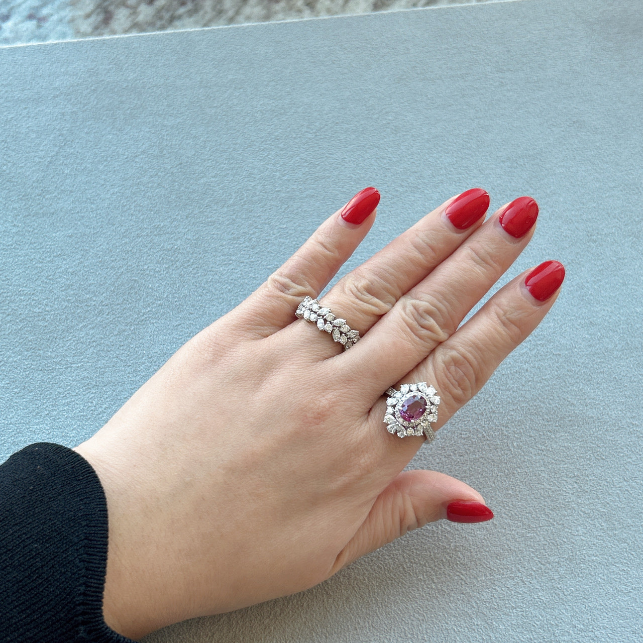 ［カナリアの夢］リング ピンクサファイア 1.4ct〜1.6ct OV PT