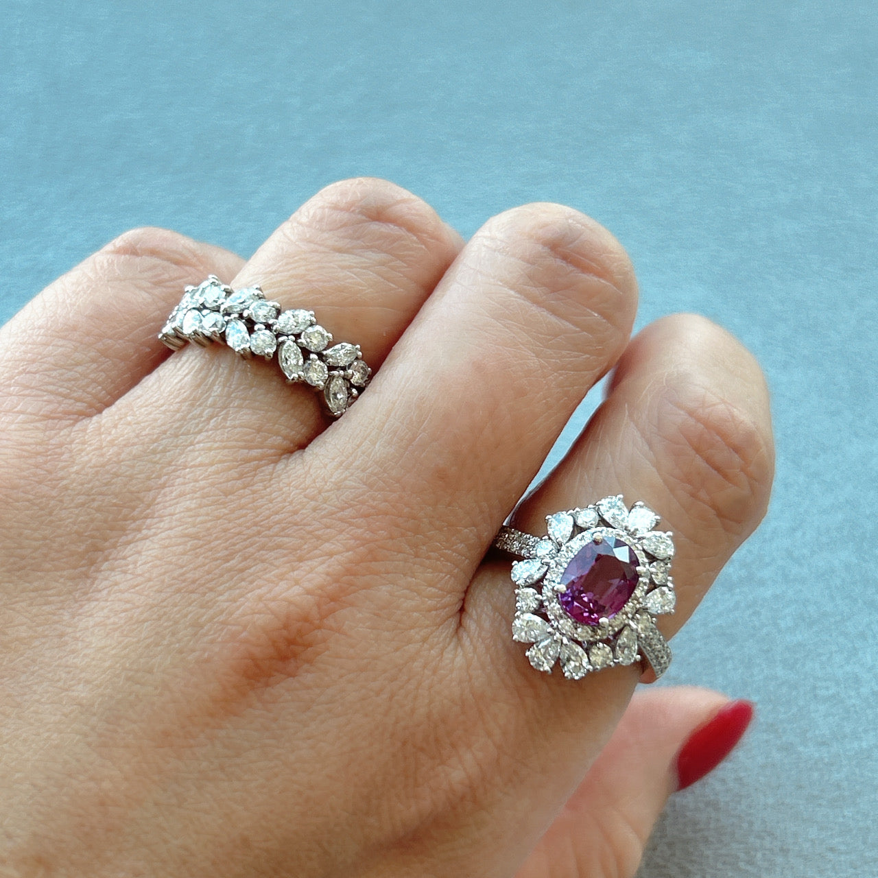 ［カナリアの夢］リング ピンクサファイア 1.4ct〜1.6ct OV PT