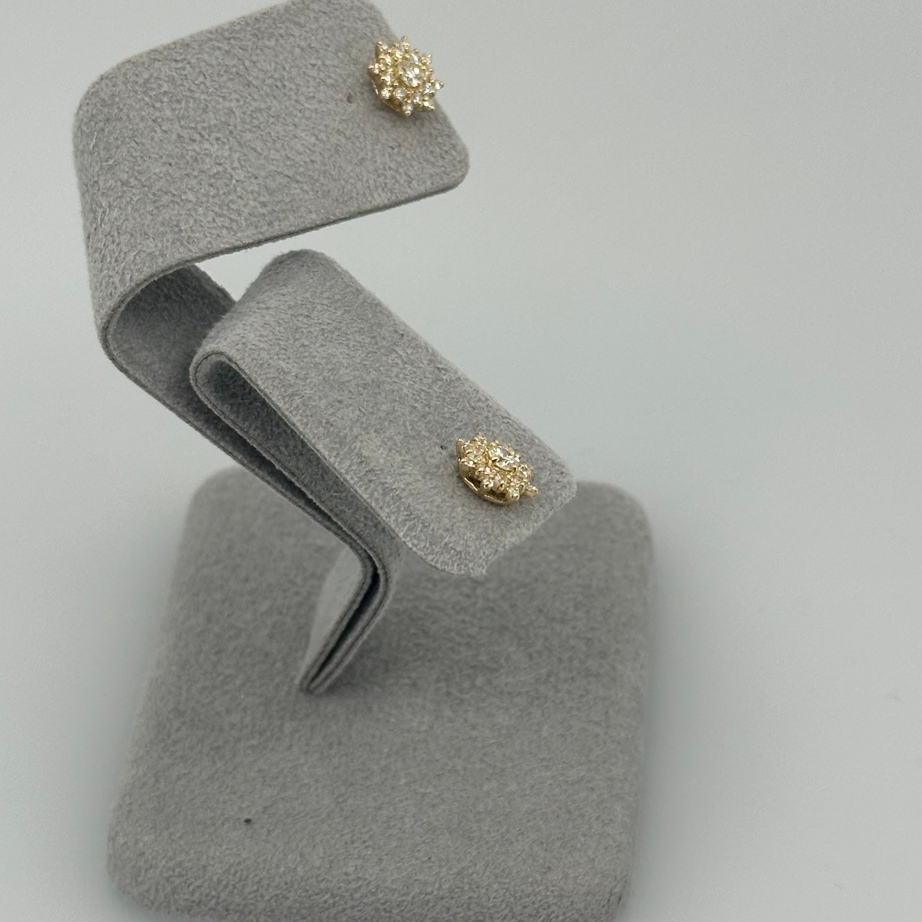 ［新作/一点物/フロコン］ピアス ダイヤ 0.1ct×2 RO PT/YG