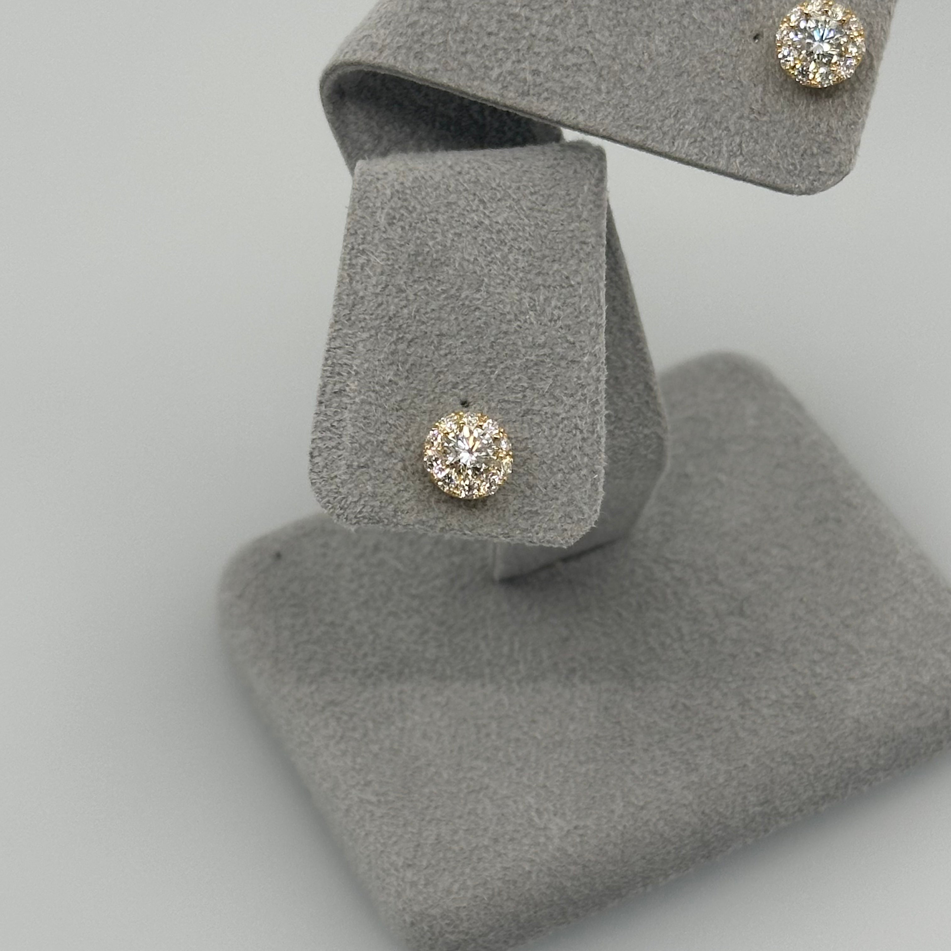 ［新作/一点物/エトア］ピアス ダイヤ 0.3ct×2 RO PT/YG