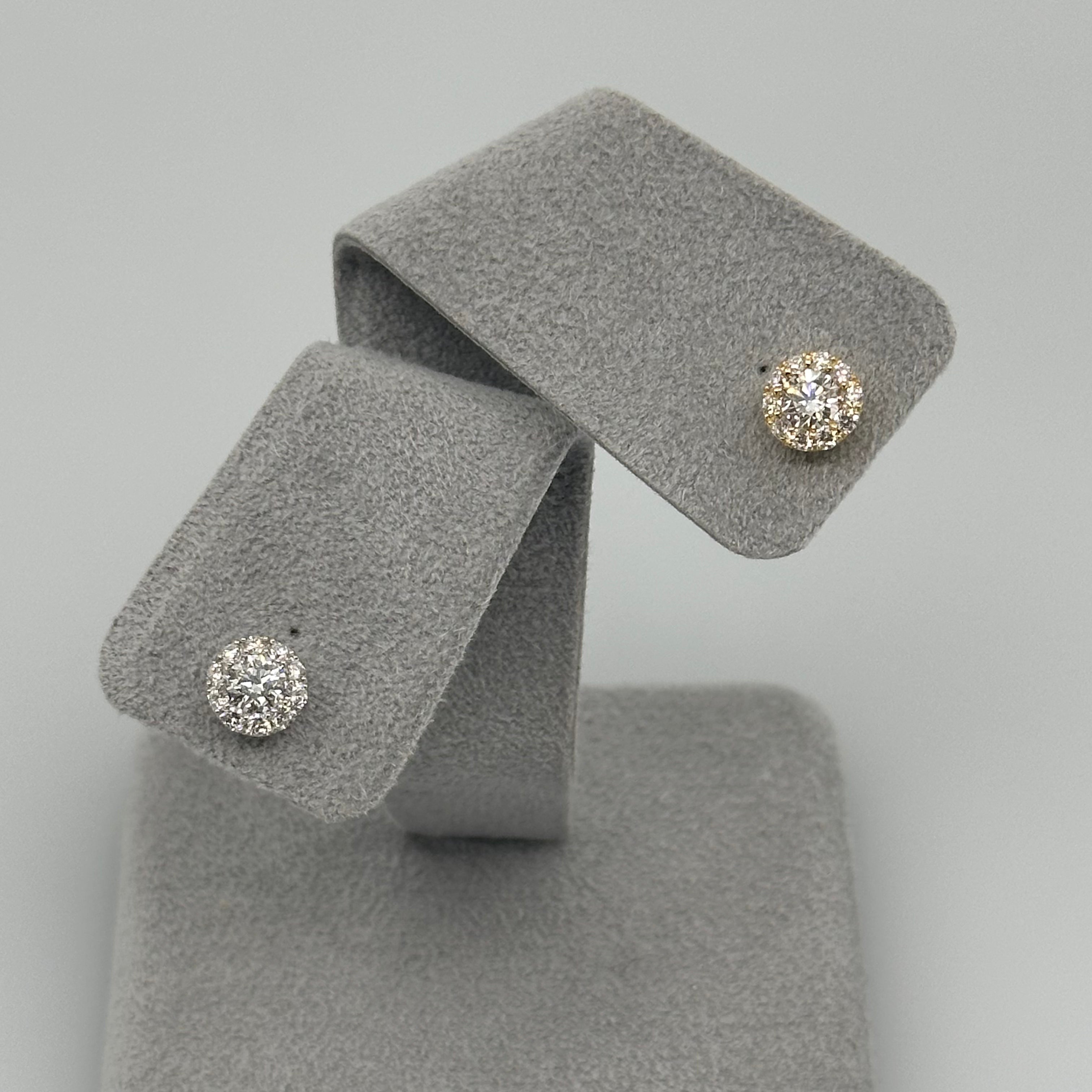 ［新作/一点物/エトア］ピアス ダイヤ 0.3ct×2 RO PT/YG