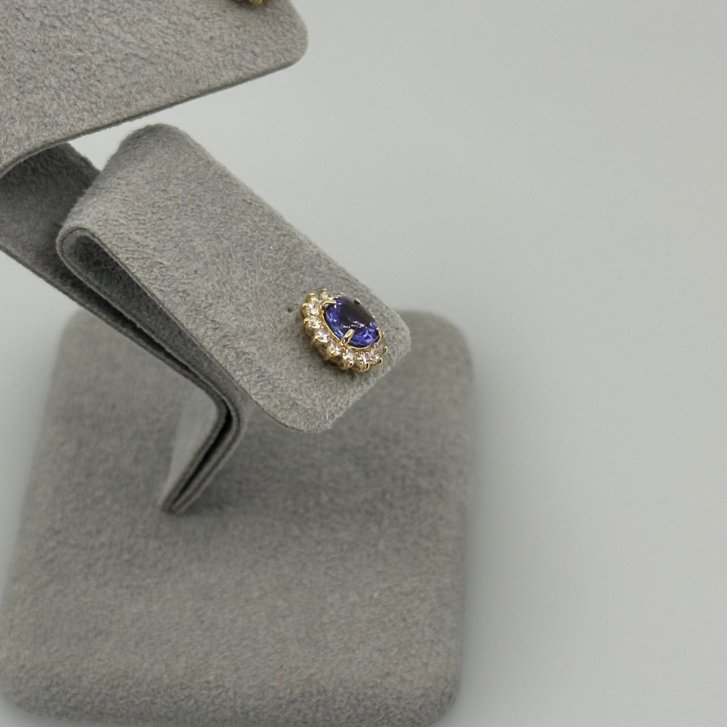 [新作/個数限定/ヘイロー］ピアス タンザナイト　YG