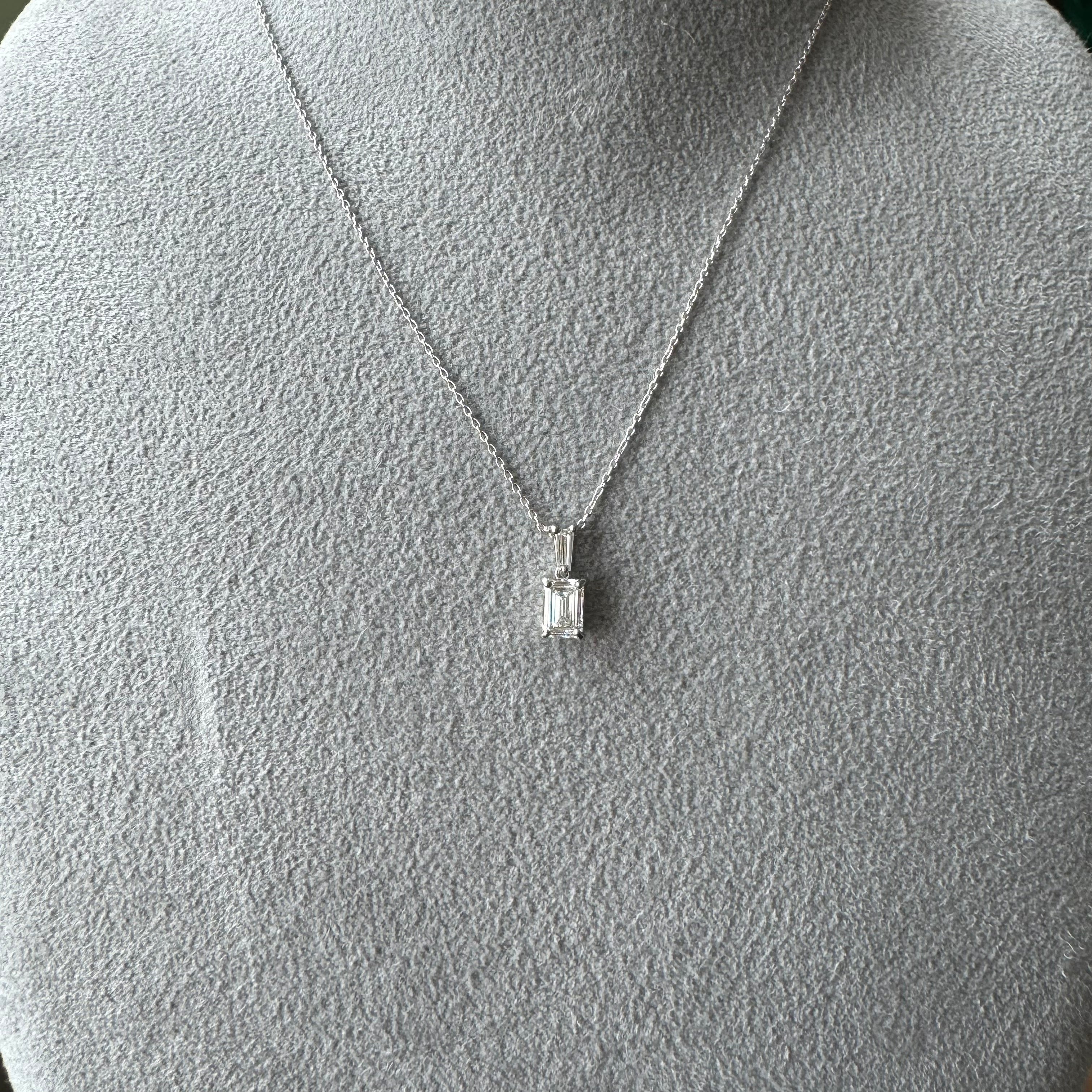 ②ダイヤ 0.5ct SQ PT ネックレス〜E SI2 GIA