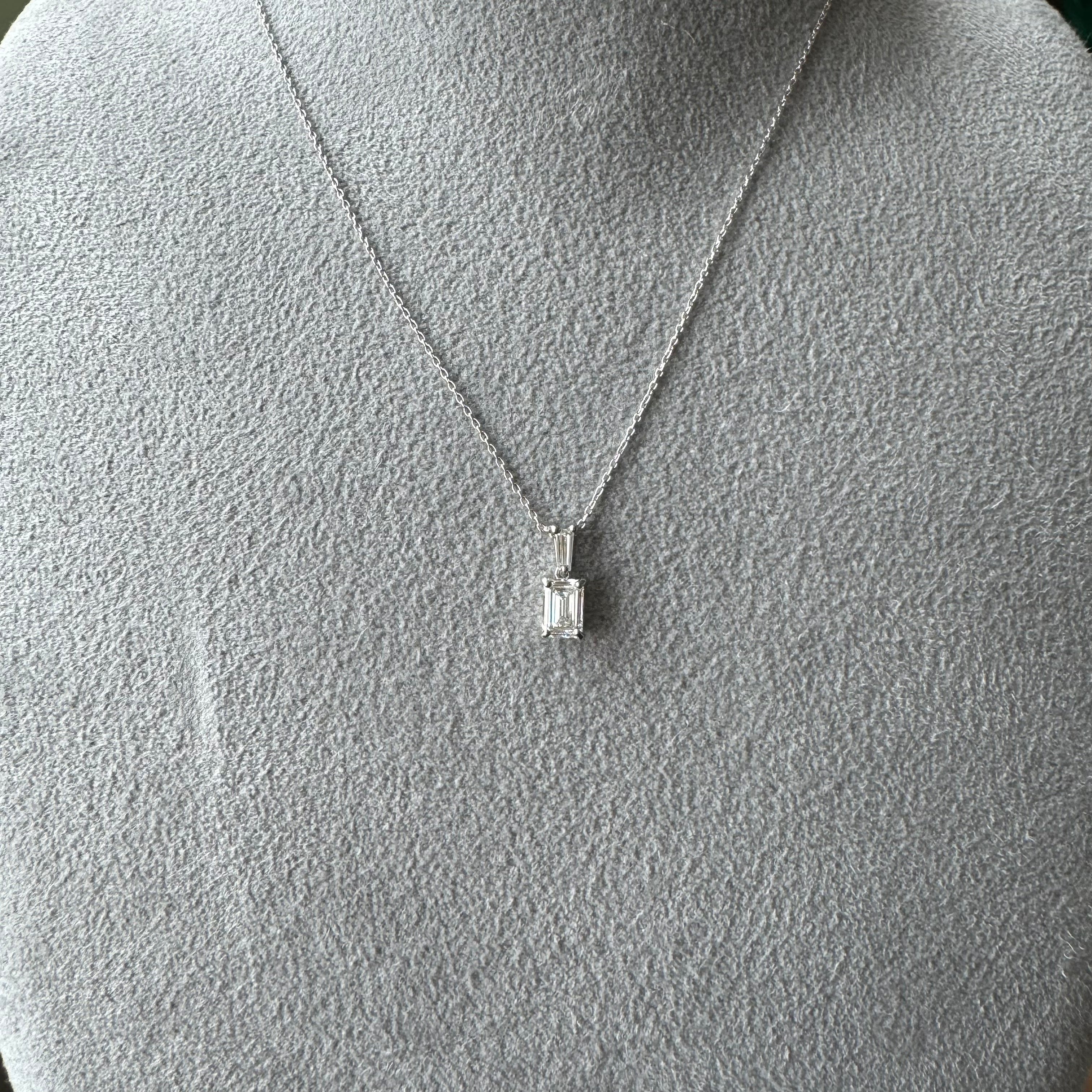 ②ダイヤ 0.5ct SQ PT ネックレス〜E SI2 GIA