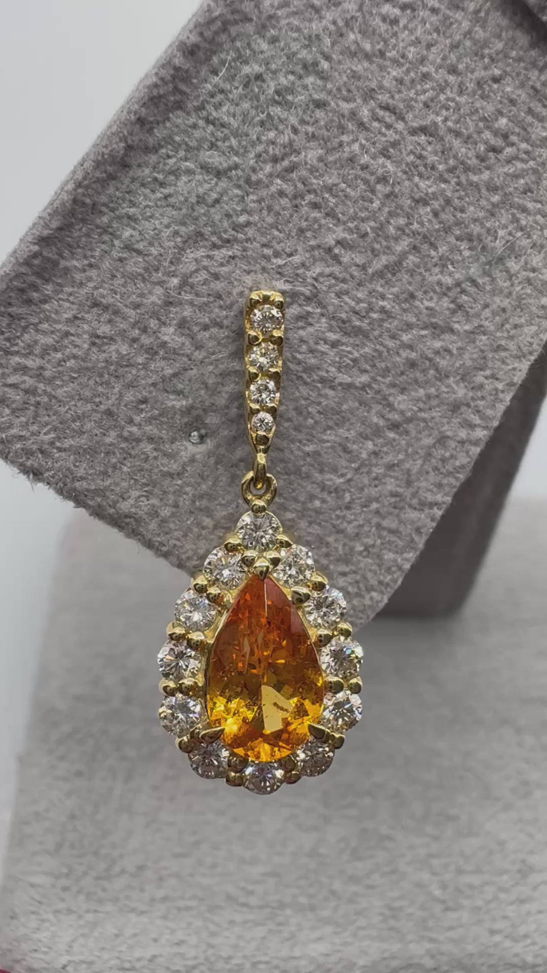 428［一点物］ピアス マンダリンガーネット 1.7ct PS