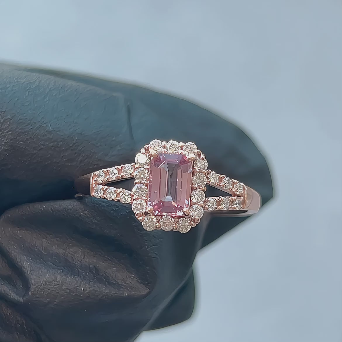 135［一点物］リング パパラチアサファイア 0.6ct SQ K18PG