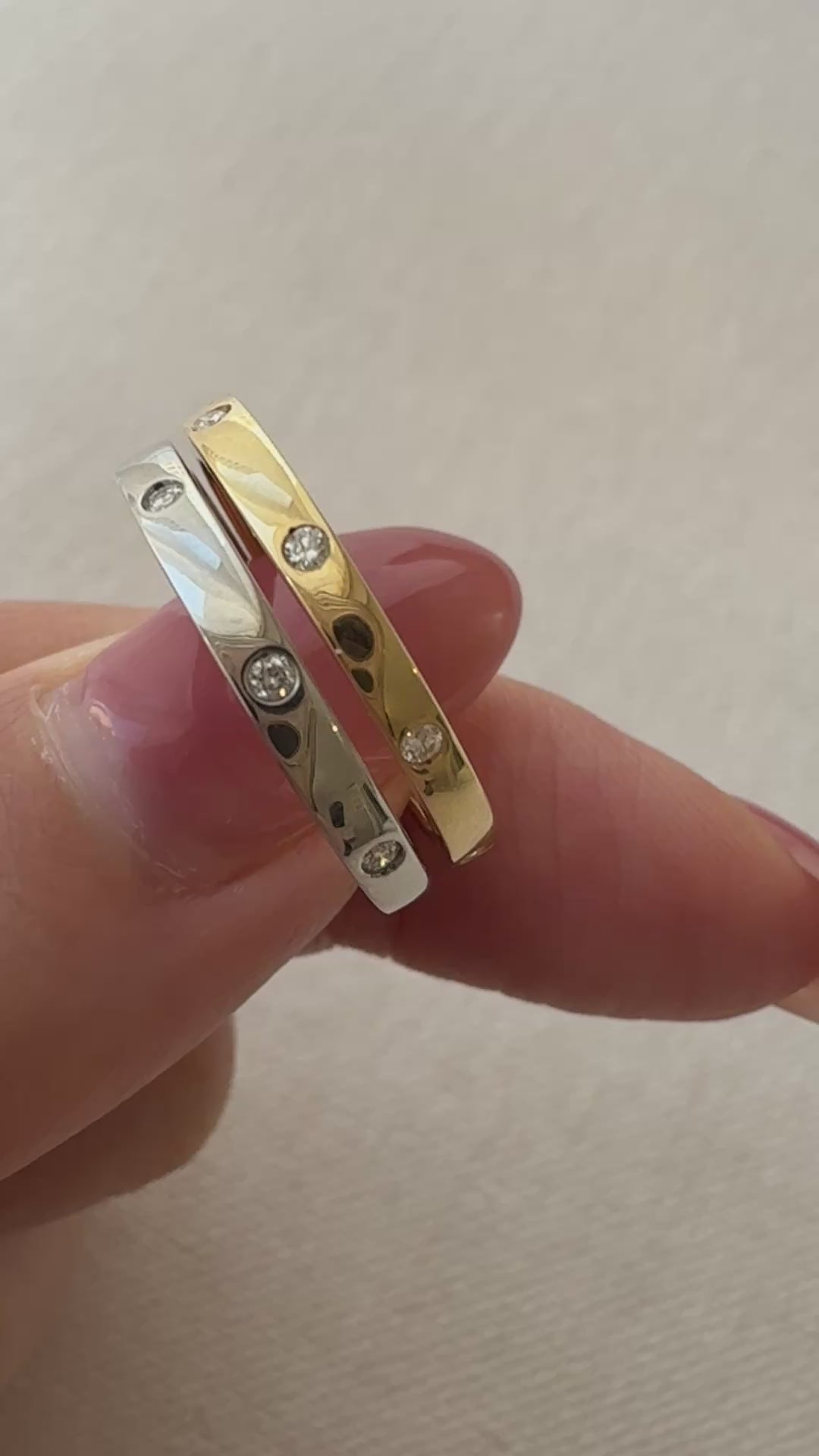 ［リトム］ ダイヤモンド平打ちリング