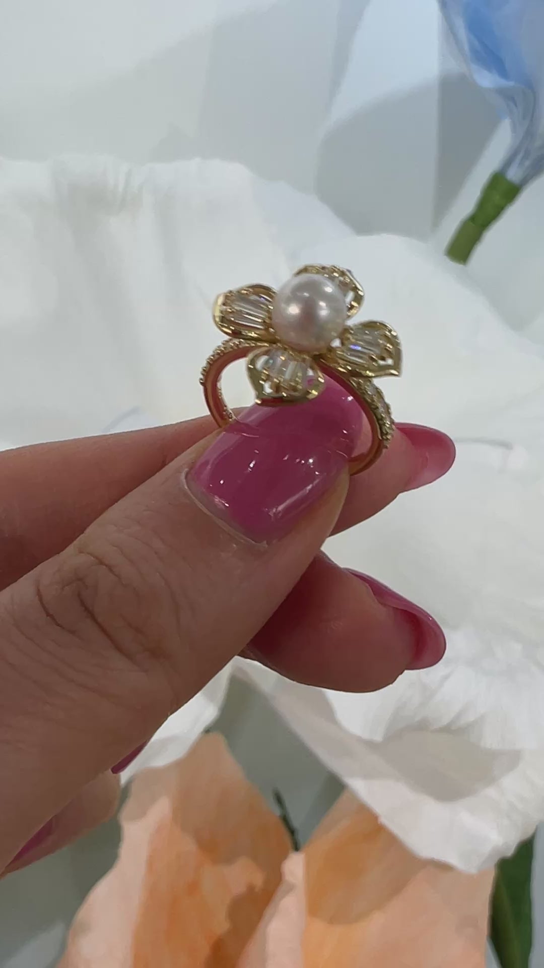 ［ポプリン］リング あこや6ミリ