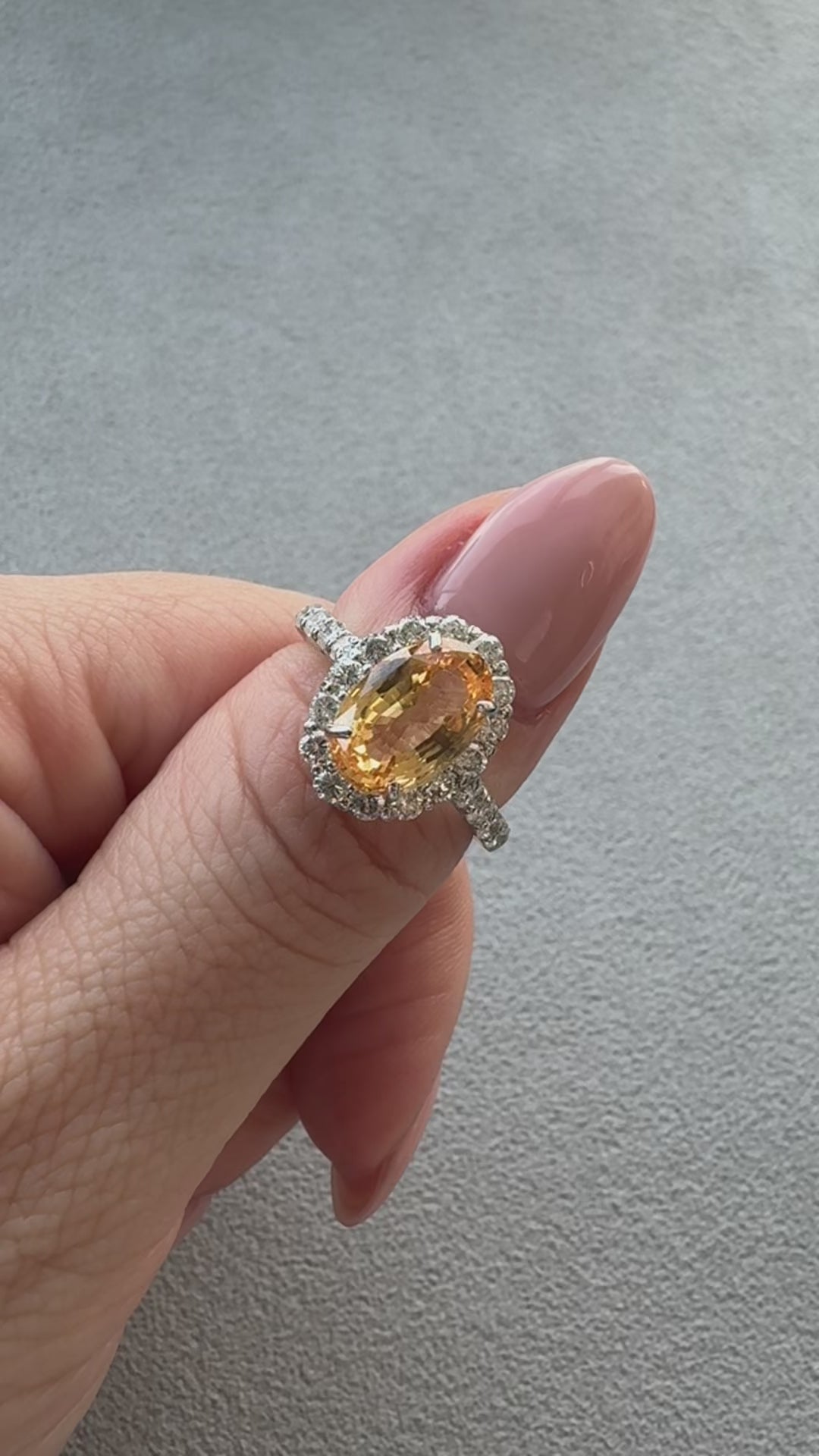 100［一点物］リング オレンジサファイア 2.9ct OV PT