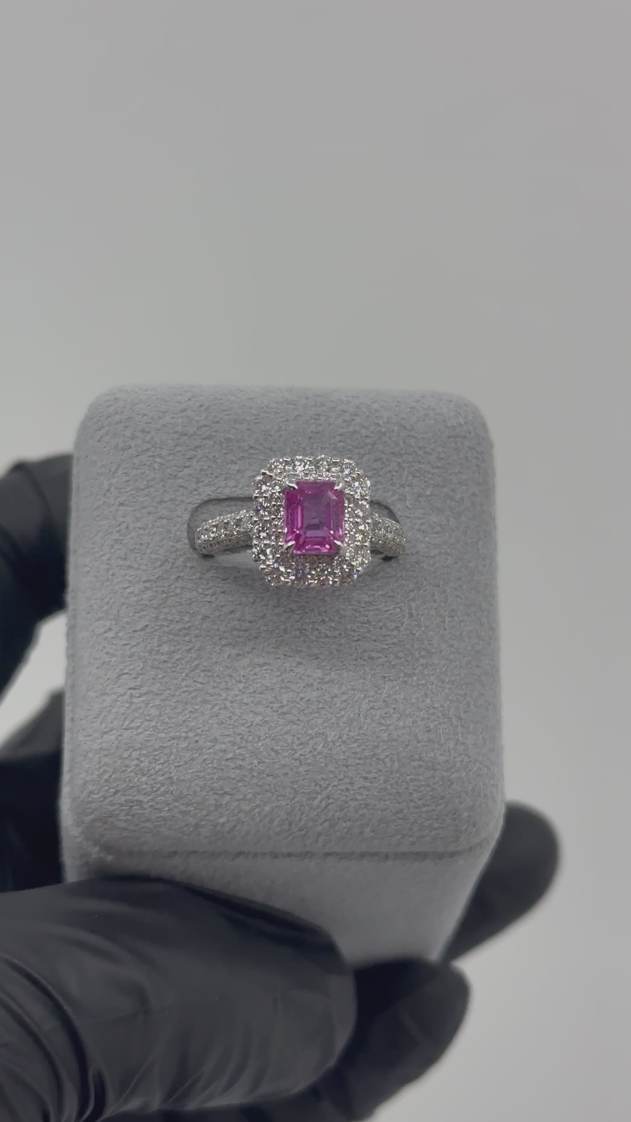 ［一点物/エクラローズ］リング ピンクサファイア 1.3ct EM PT