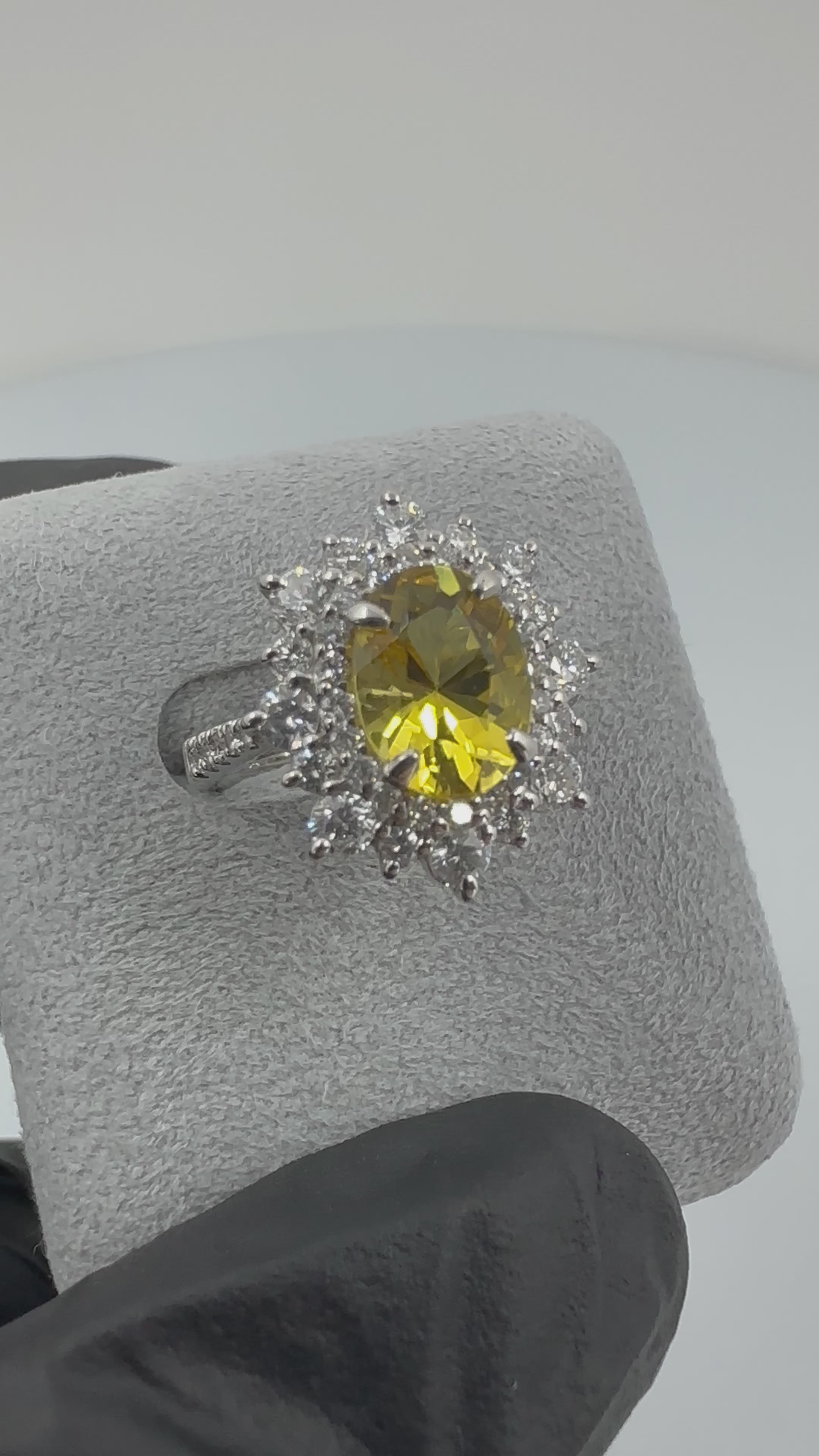 33［一点物］リング イエローベリル 1.8ct前後 OV PT