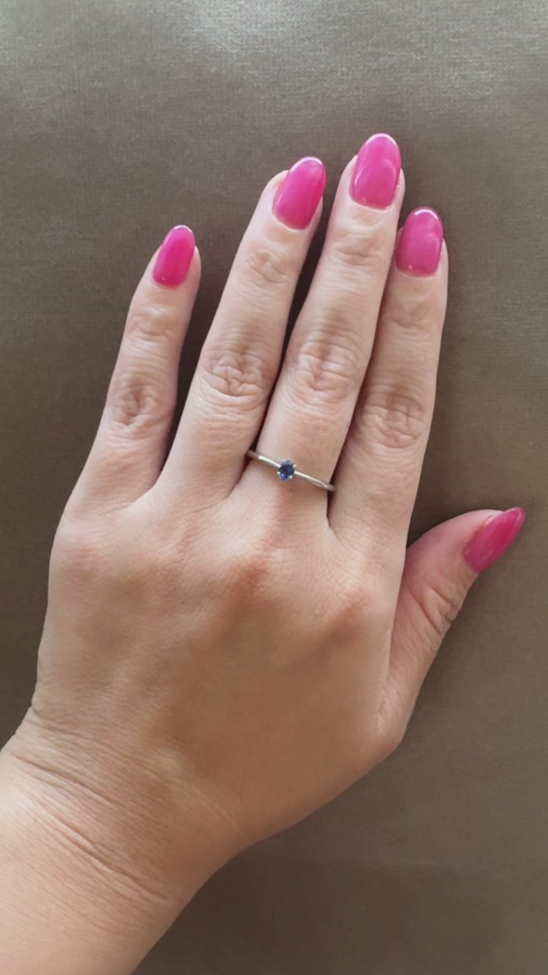 ［一点物］リング ブルー 非加熱 サファイア 0.19ct OV PT /YG