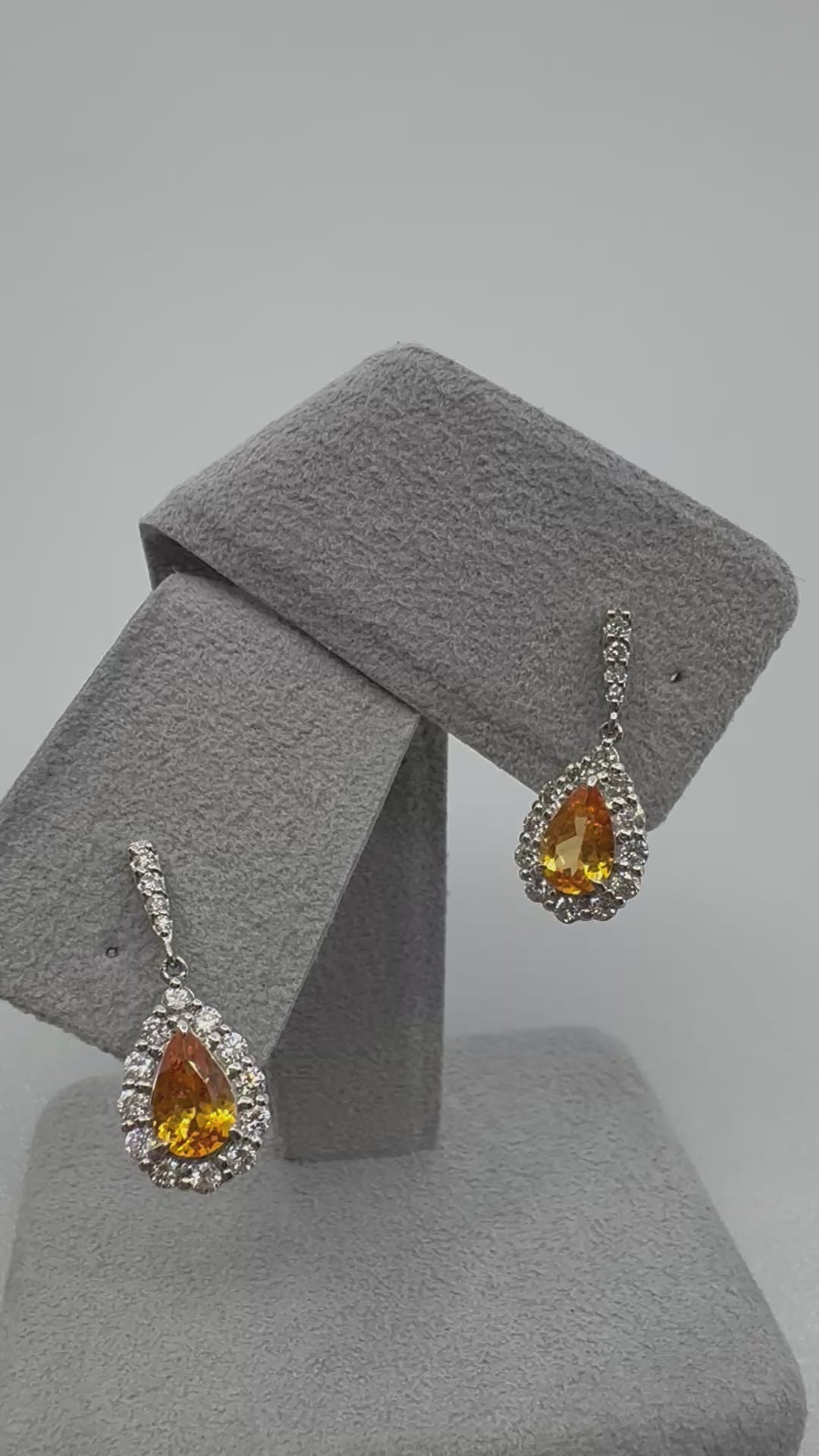 428［一点物］ピアス マンダリンガーネット 1.7ct PS