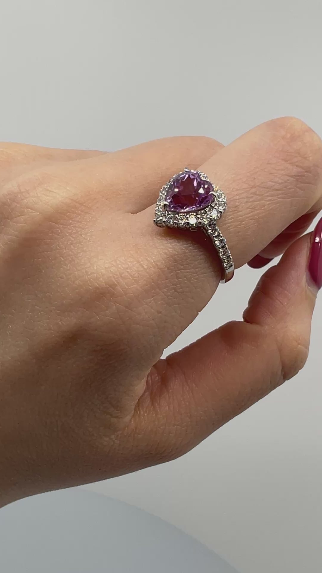 ［一点物/ライラック］リング クンツァイト 2ct HS PT