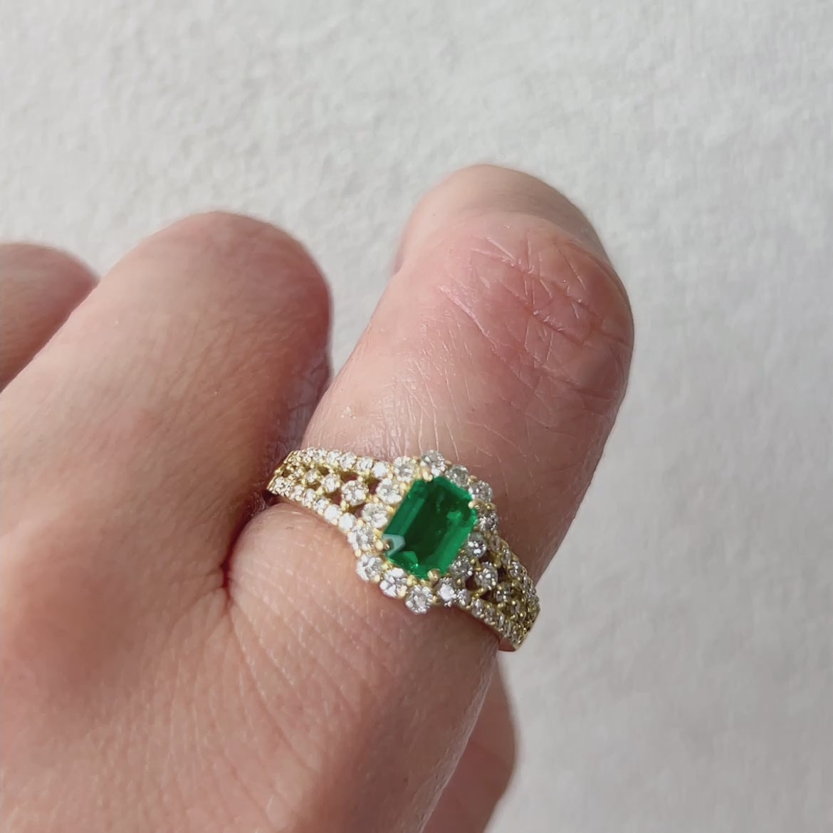 19［一点物］リング エメラルド0.5ct前後 SQ K18YG