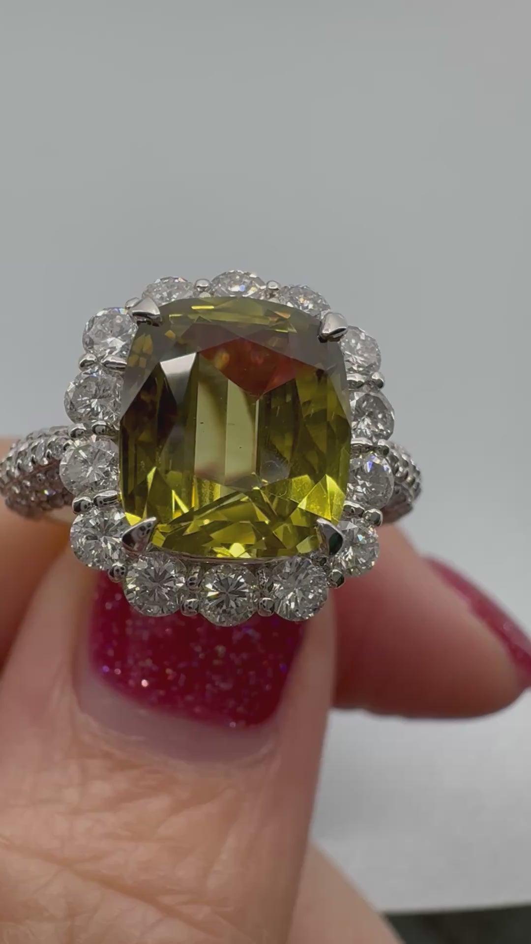 35［一点物］リング クリソベリル 中石4ct前後 SQ PT