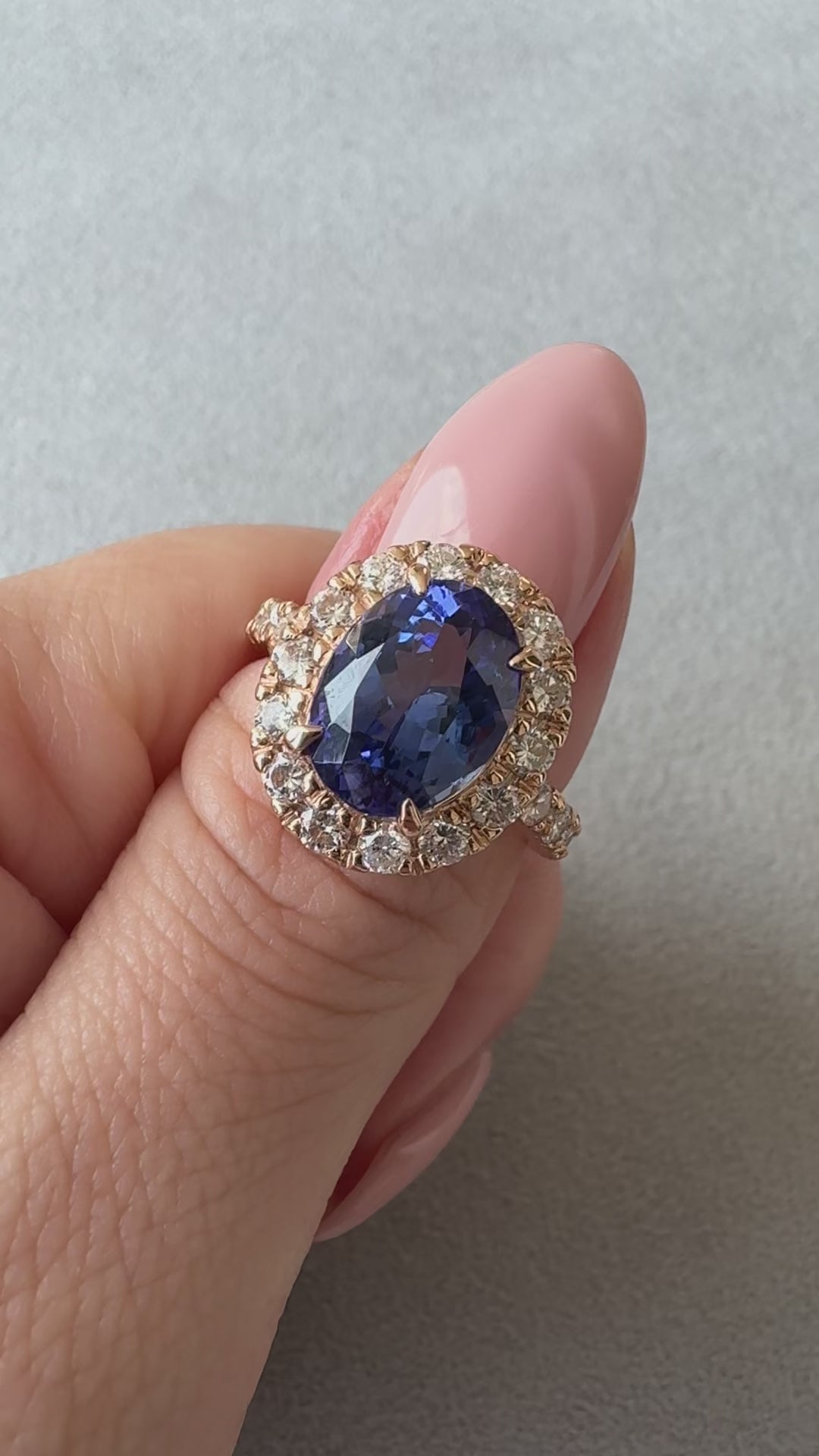 205［一点物］リング タンザナイト 4.2ct OV PG