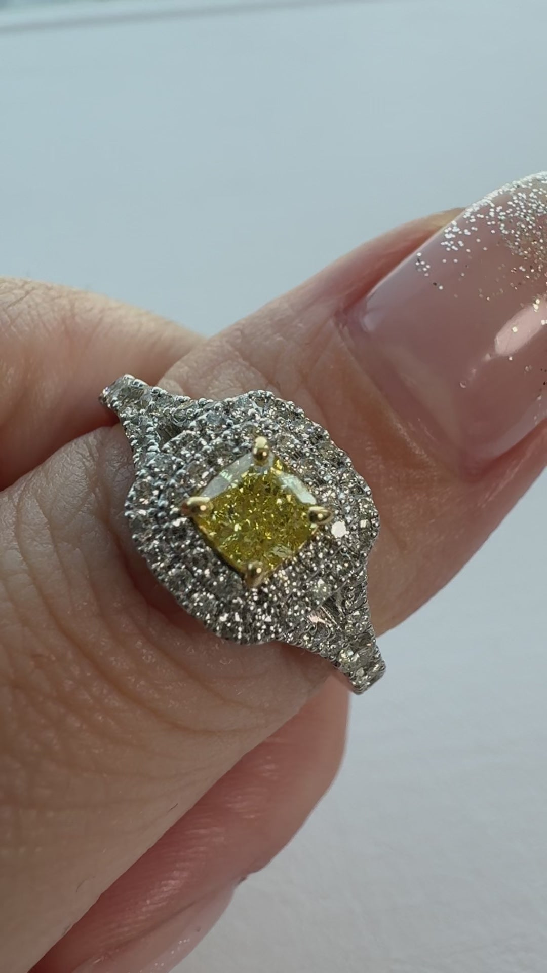 ［一点物］リング イエローダイヤ 0.5ct SQ PT K18YG