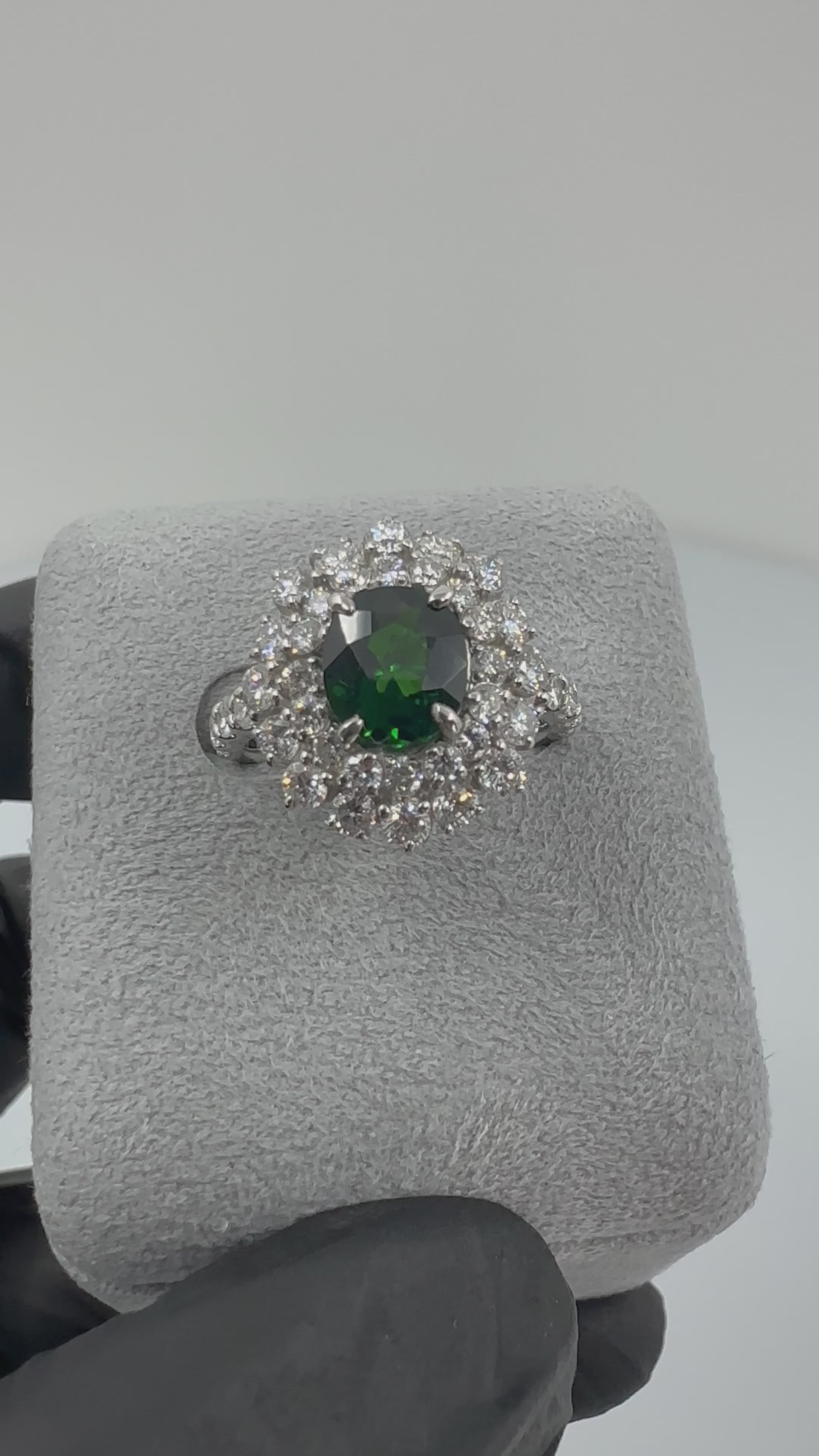 34.36.76.168［一点物］リング クリソベリル/トルマリン/クロムトルマリン 1ct UP OV PT