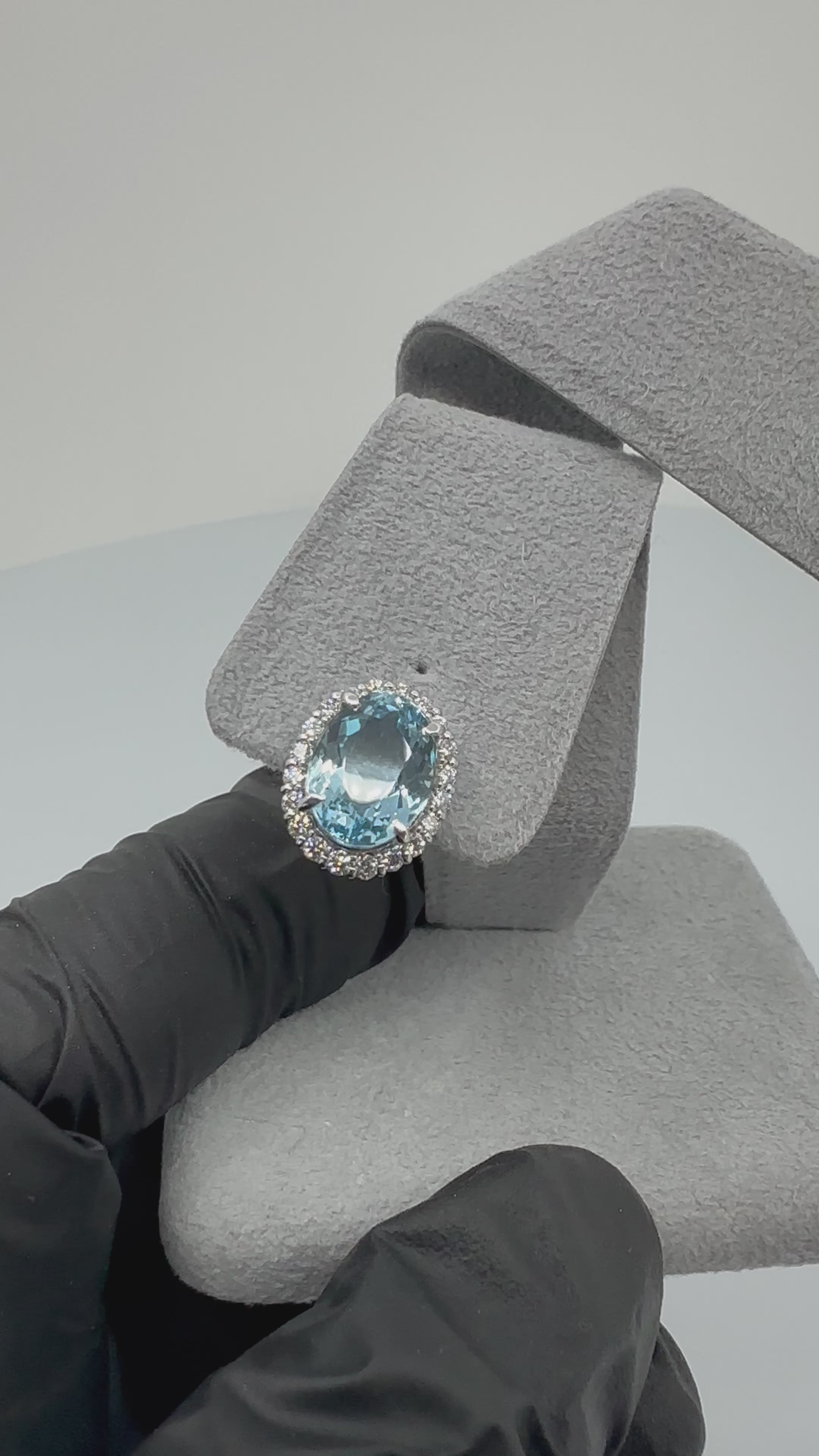 410［一点物］ピアス アクアマリン 2.5ct×2 OV PT