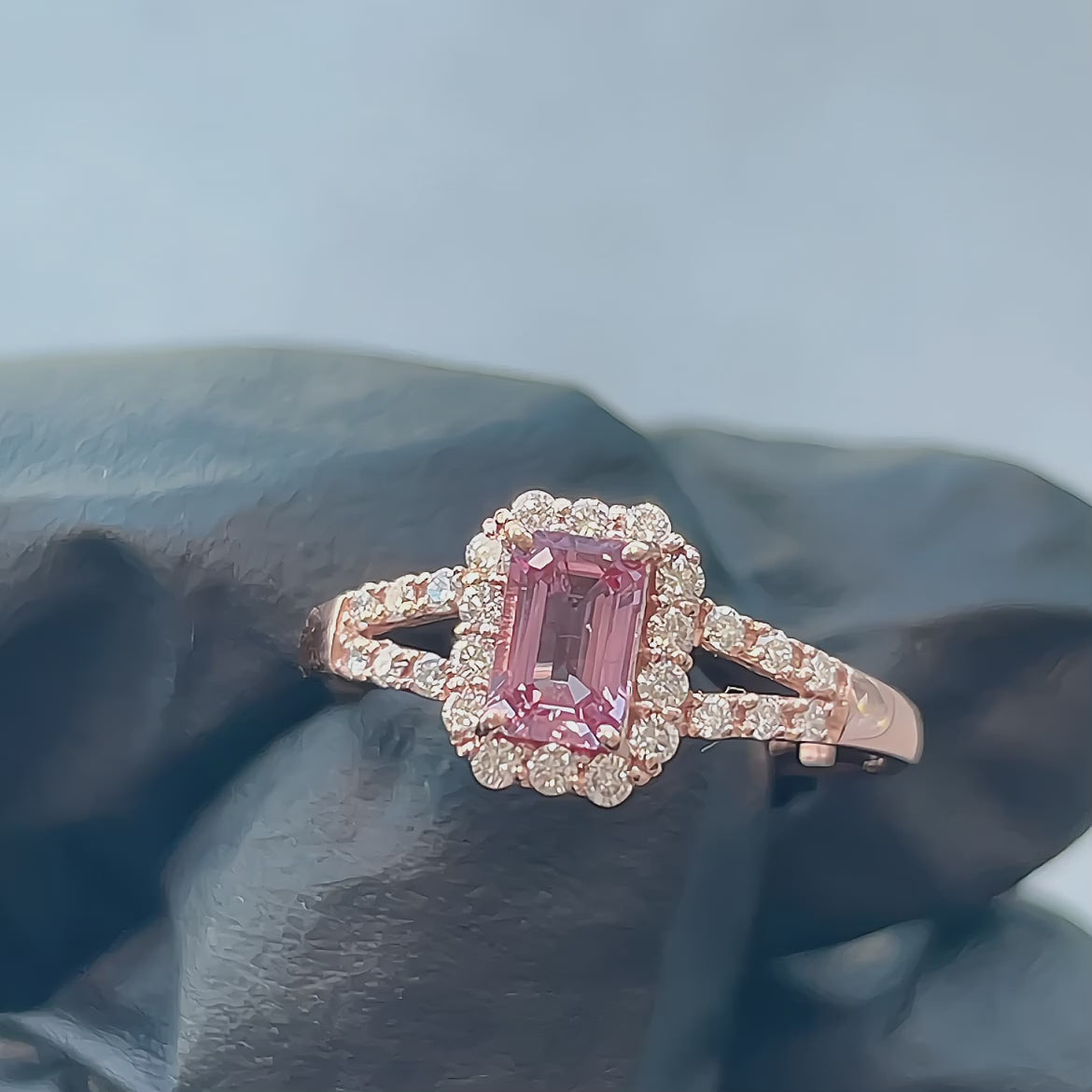 134［一点物］リング パパラチアサファイア 0.64ct SQ K18PG