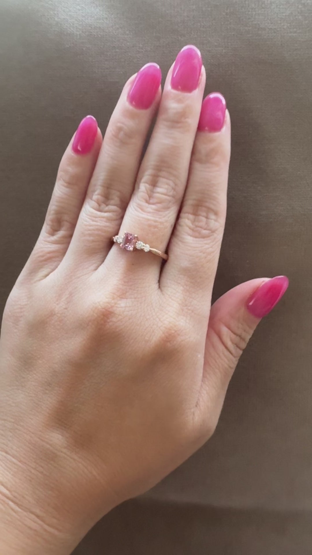 ［一点物/BonBon］リング パパラチアサファイア 0.4ct SQ K18PG