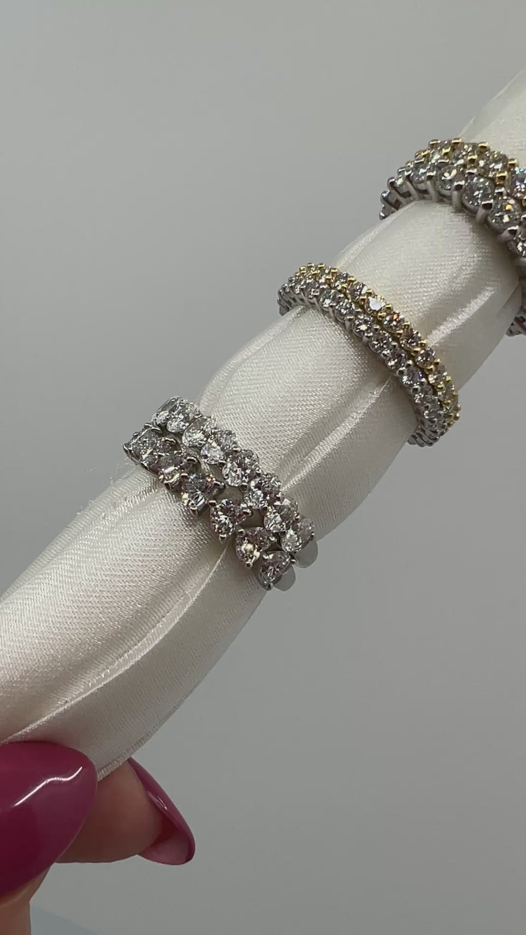 ［グレンヌ/ハーフエタニティ］リング ダイヤ 1pc0.1ct×10pc OV