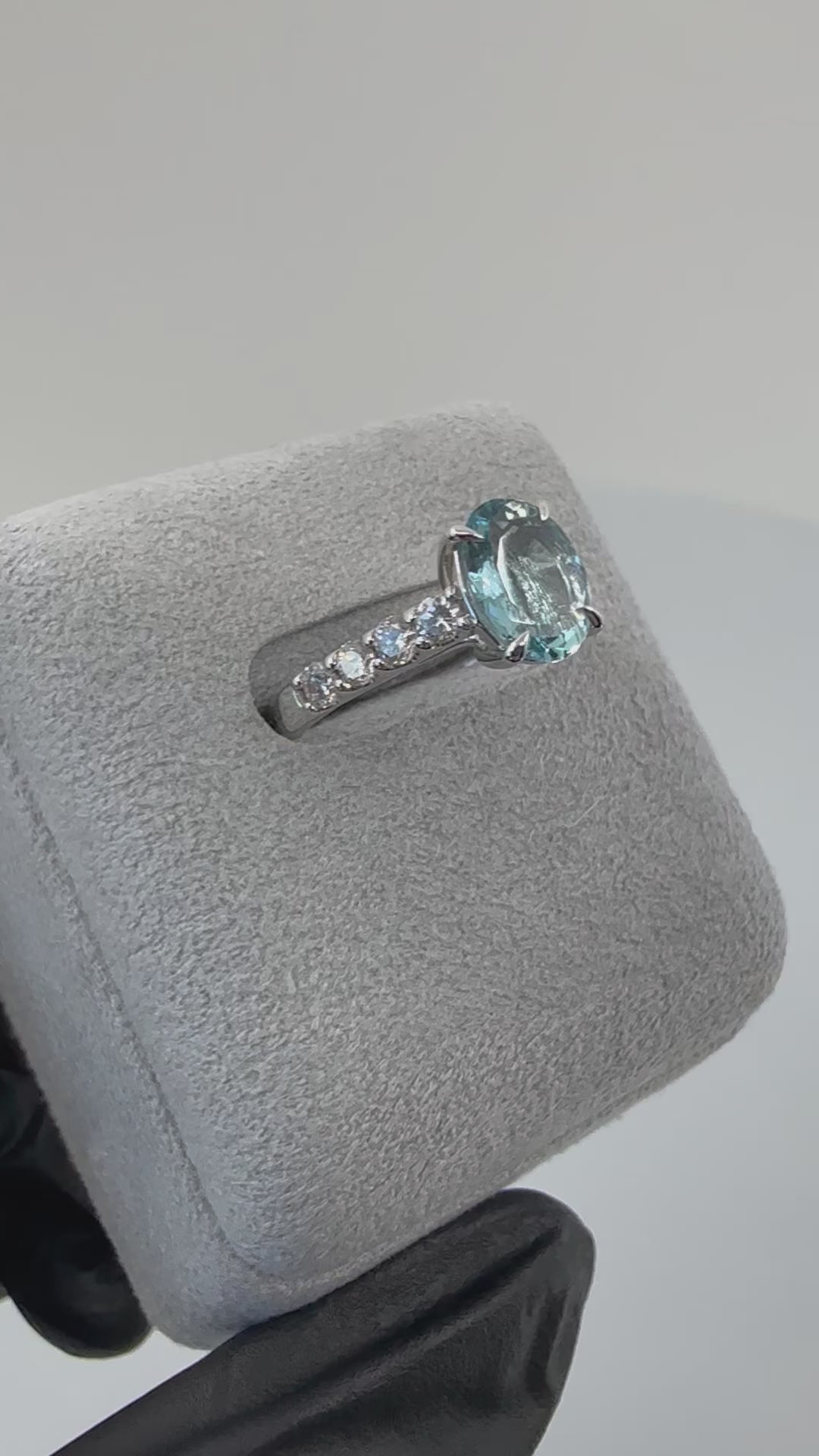 19［一点物/ソワレ］リング アクアマリン 1.2ct OV PT