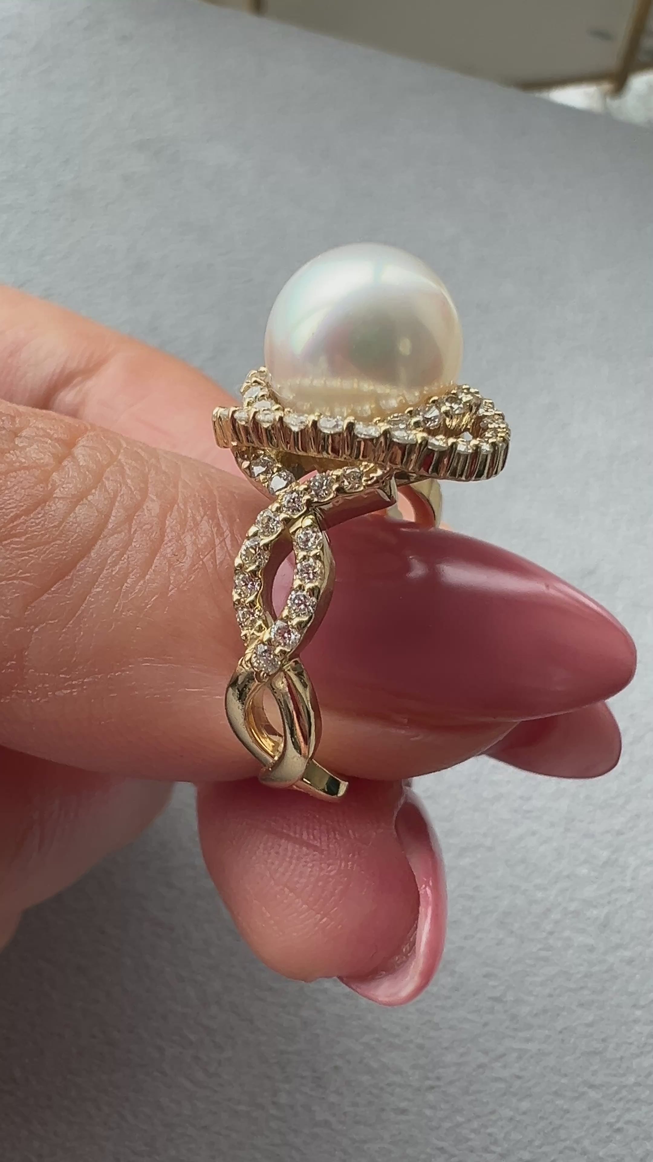 [薔薇の精］リング あこや真珠9mm