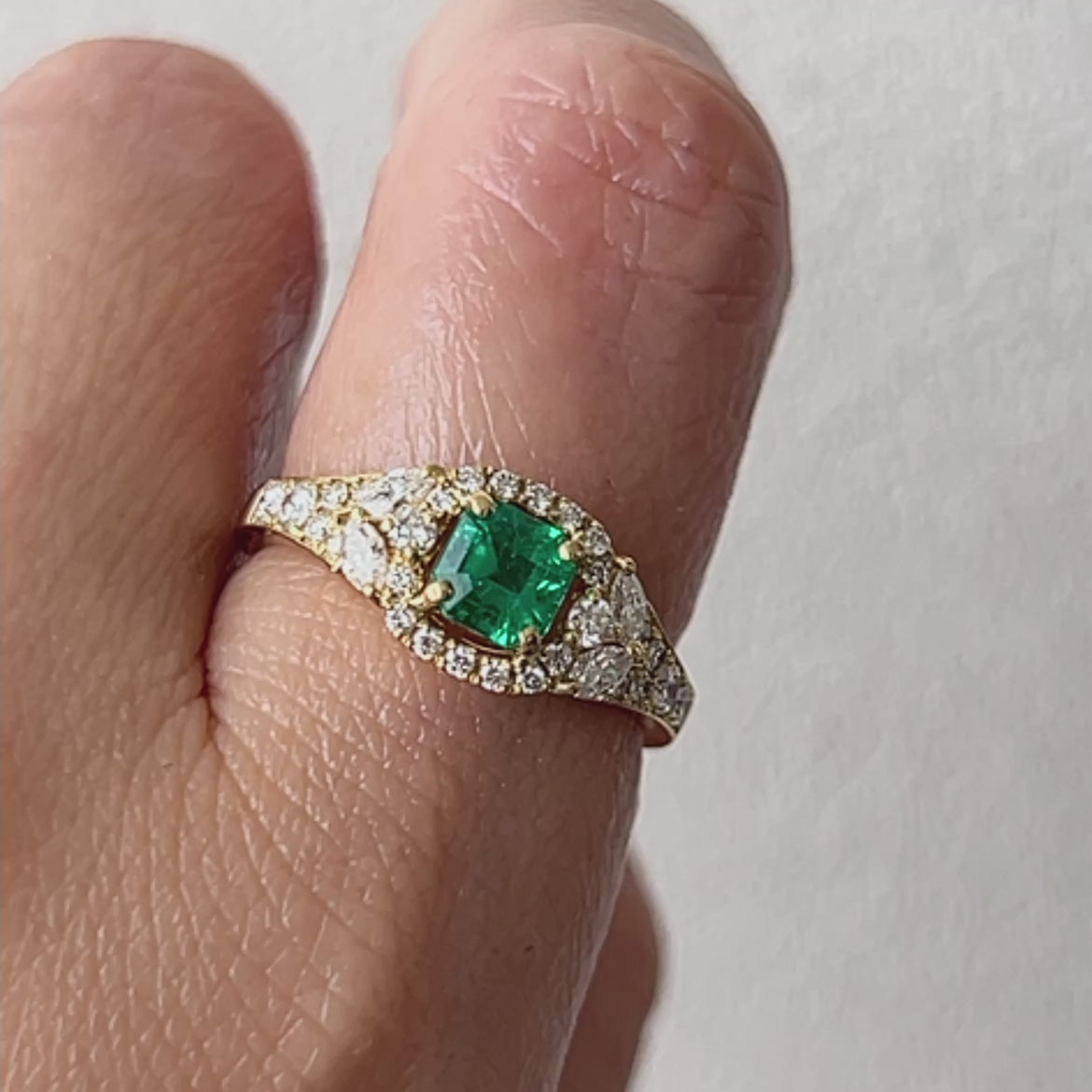 10［一点物］リング エメラルド 0.5ct前後 SQ K18YG