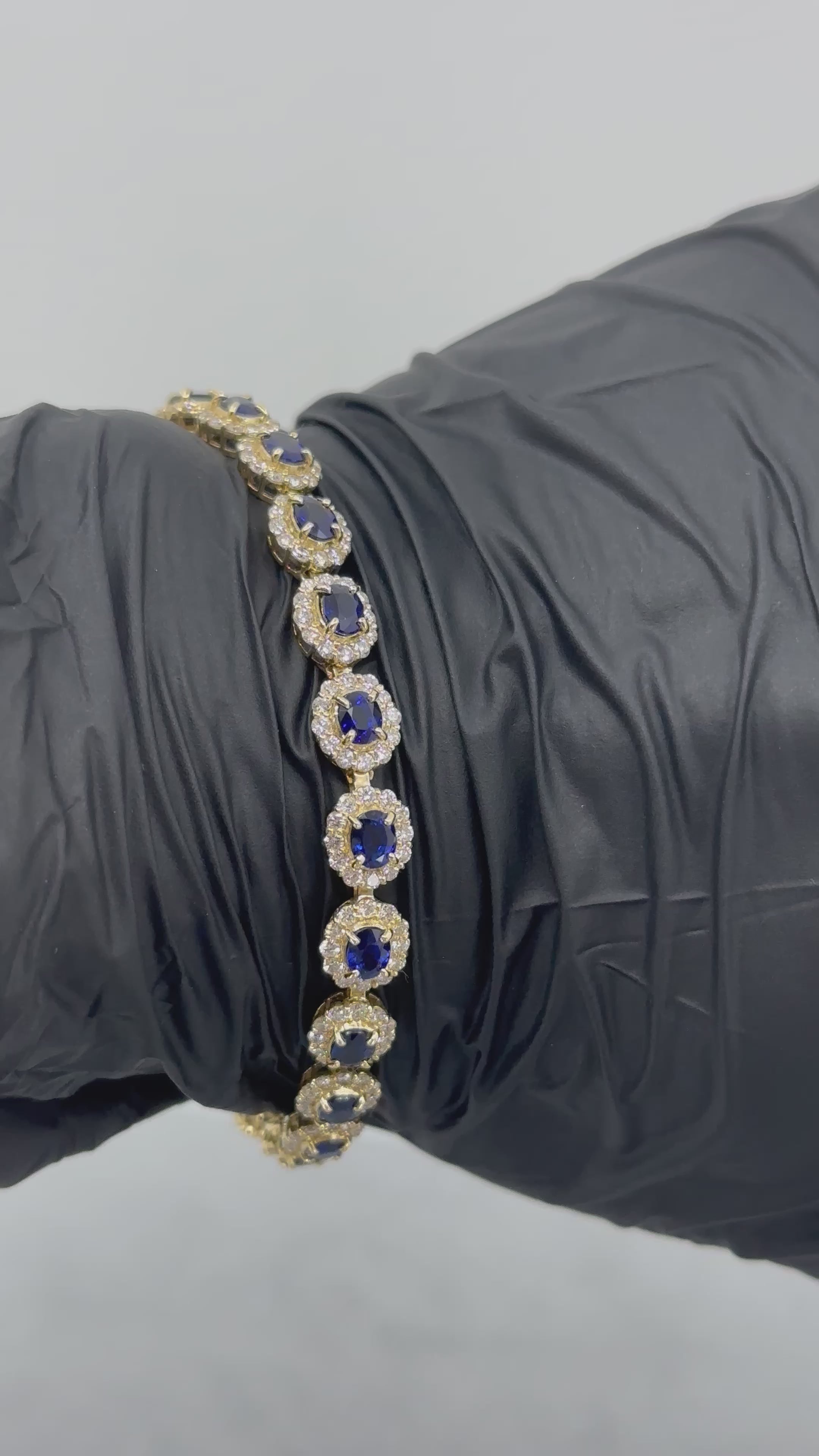 ［一点物］ブレスレット ロイヤルブルーサファイア  7ct OV K18YG