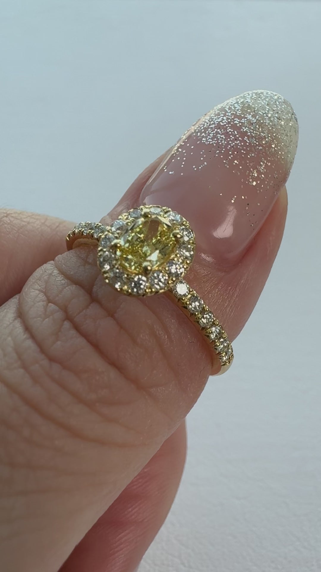 27［一点物/オルコス］リング イエローダイヤ 0.3ct OV K18YG