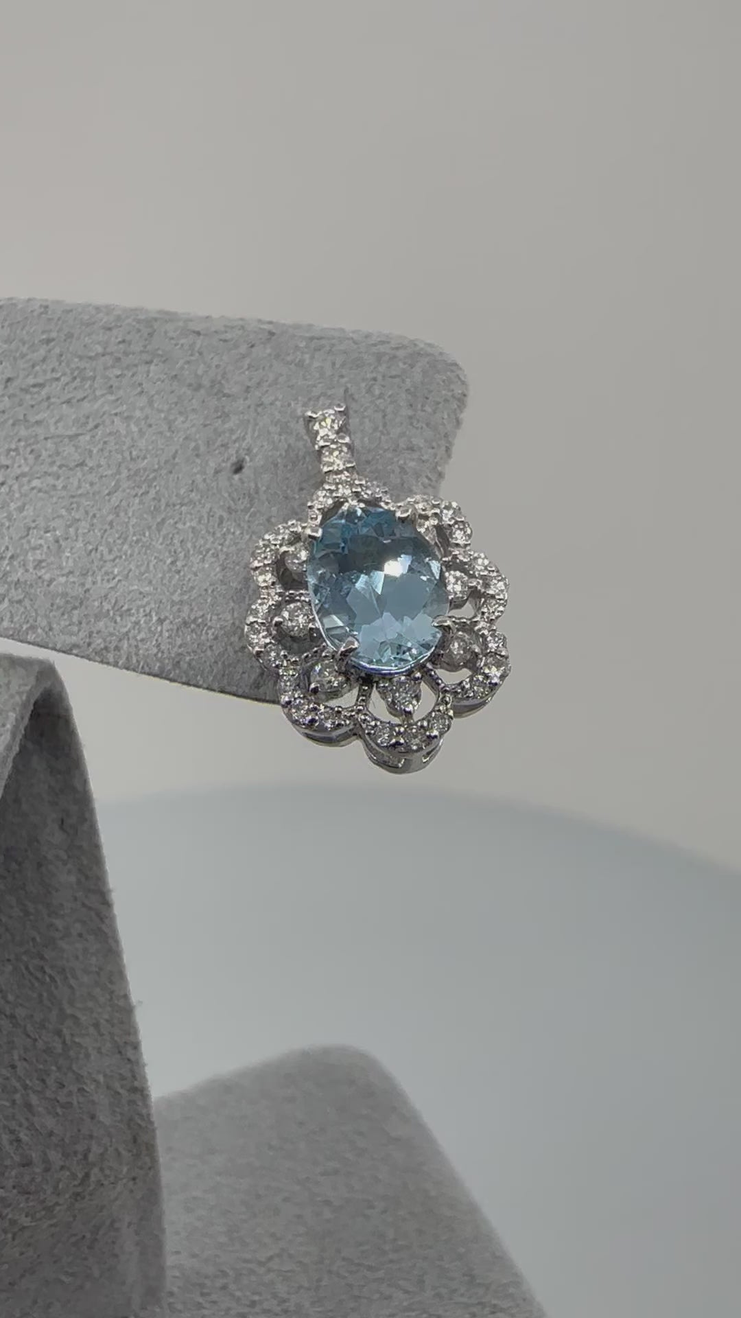 5［即納/一点物/セラン］ピアス アクアマリン 1ct前後×2 OV PT