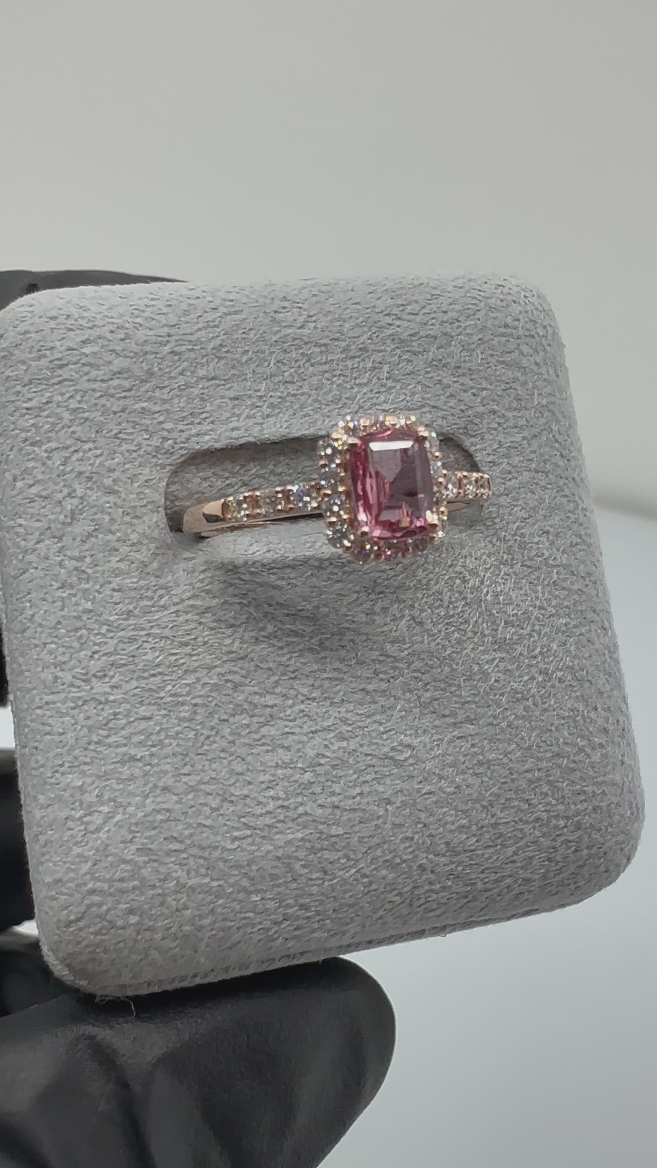 136［一点物］リング パパラチアサファイア 0.5ct SQ K18PG