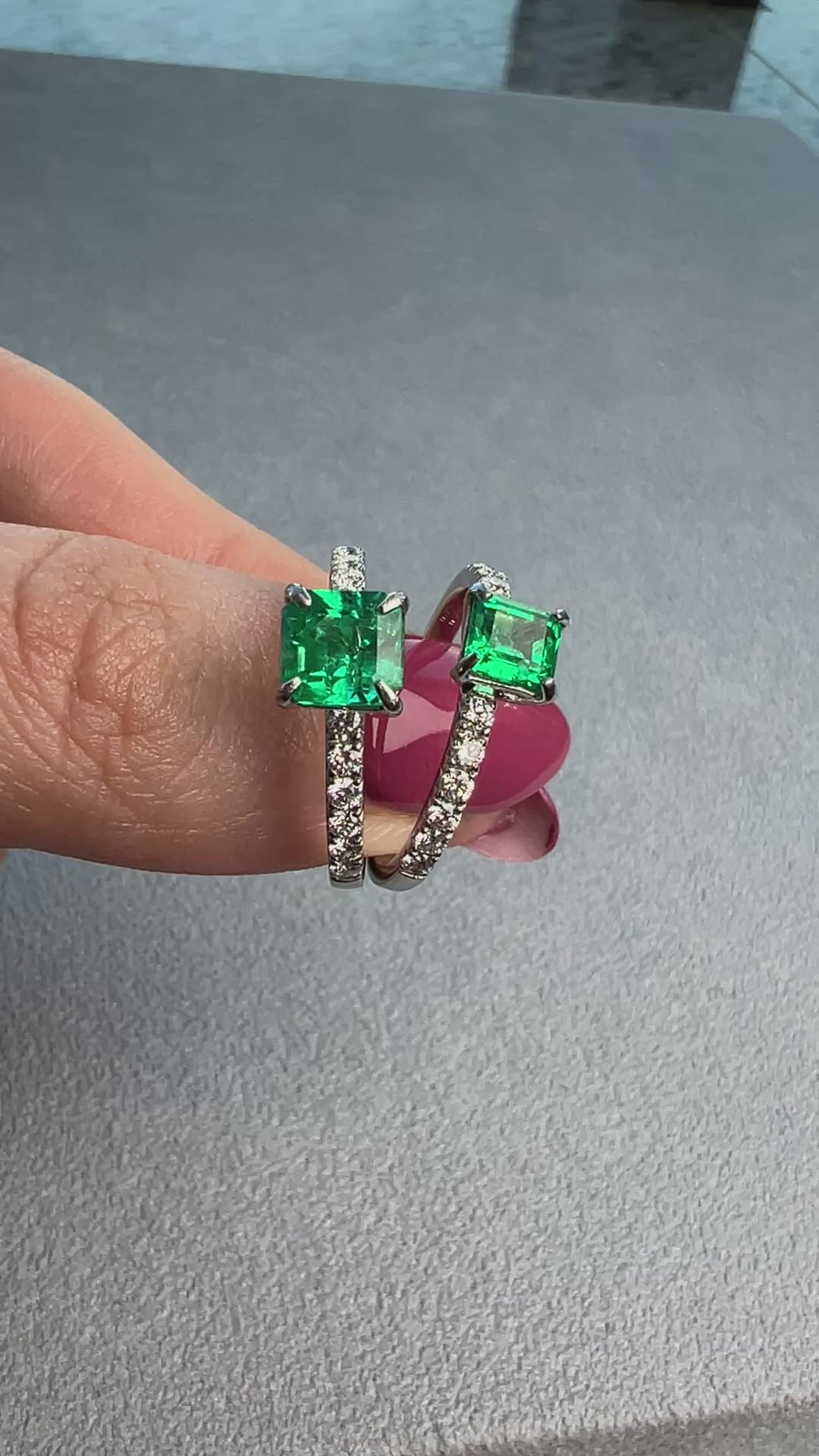 ［アルル］リング エメラルド 0.4ct SQ PT